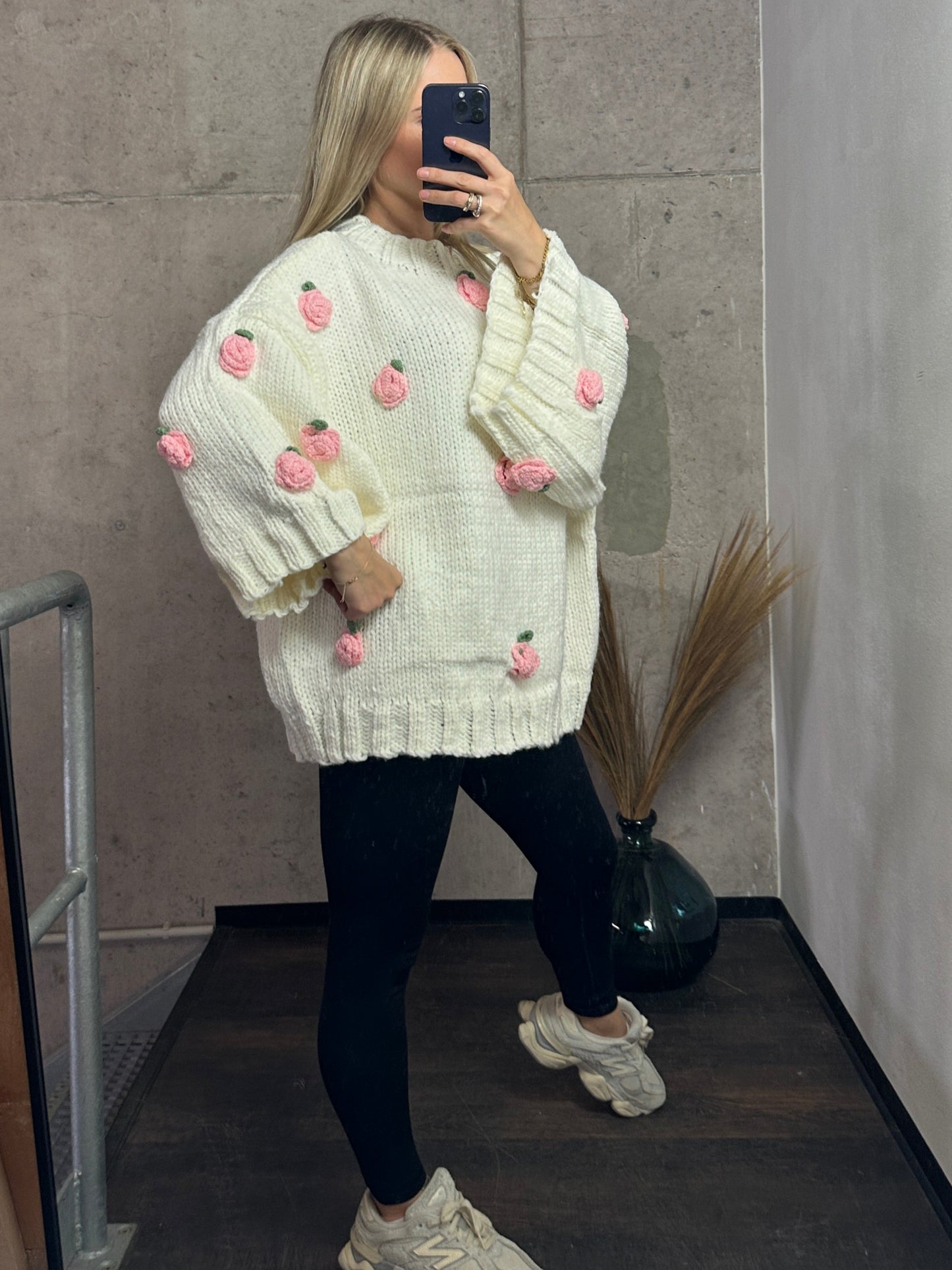 Pullover "Rosie" Weiß Rosa