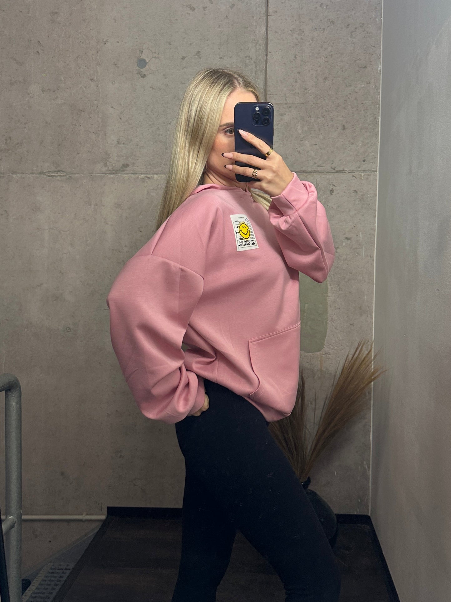 Smiley Hoodie Rosa