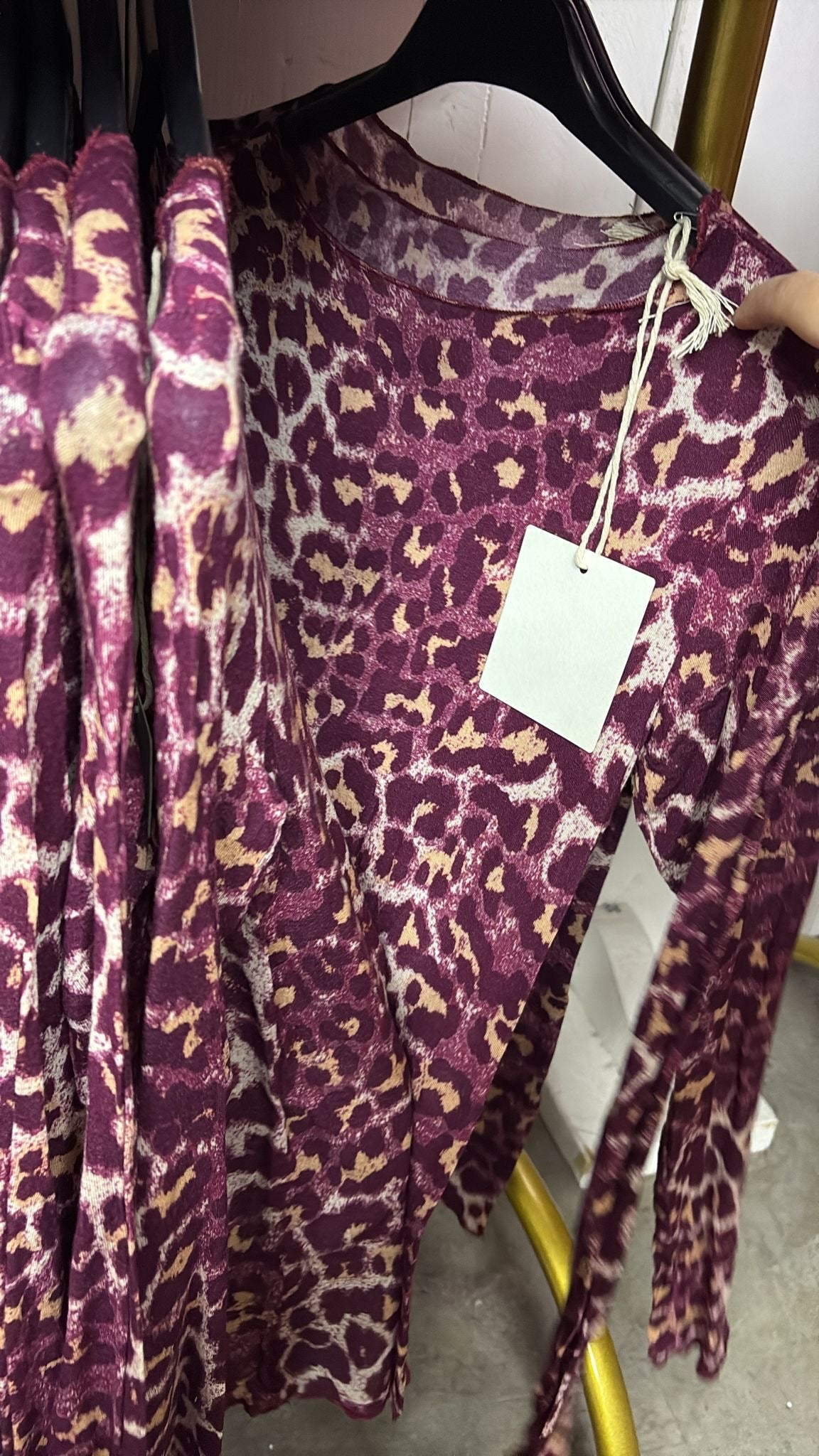 Leoparden Longshirt "Tiffany" Bordauxrot