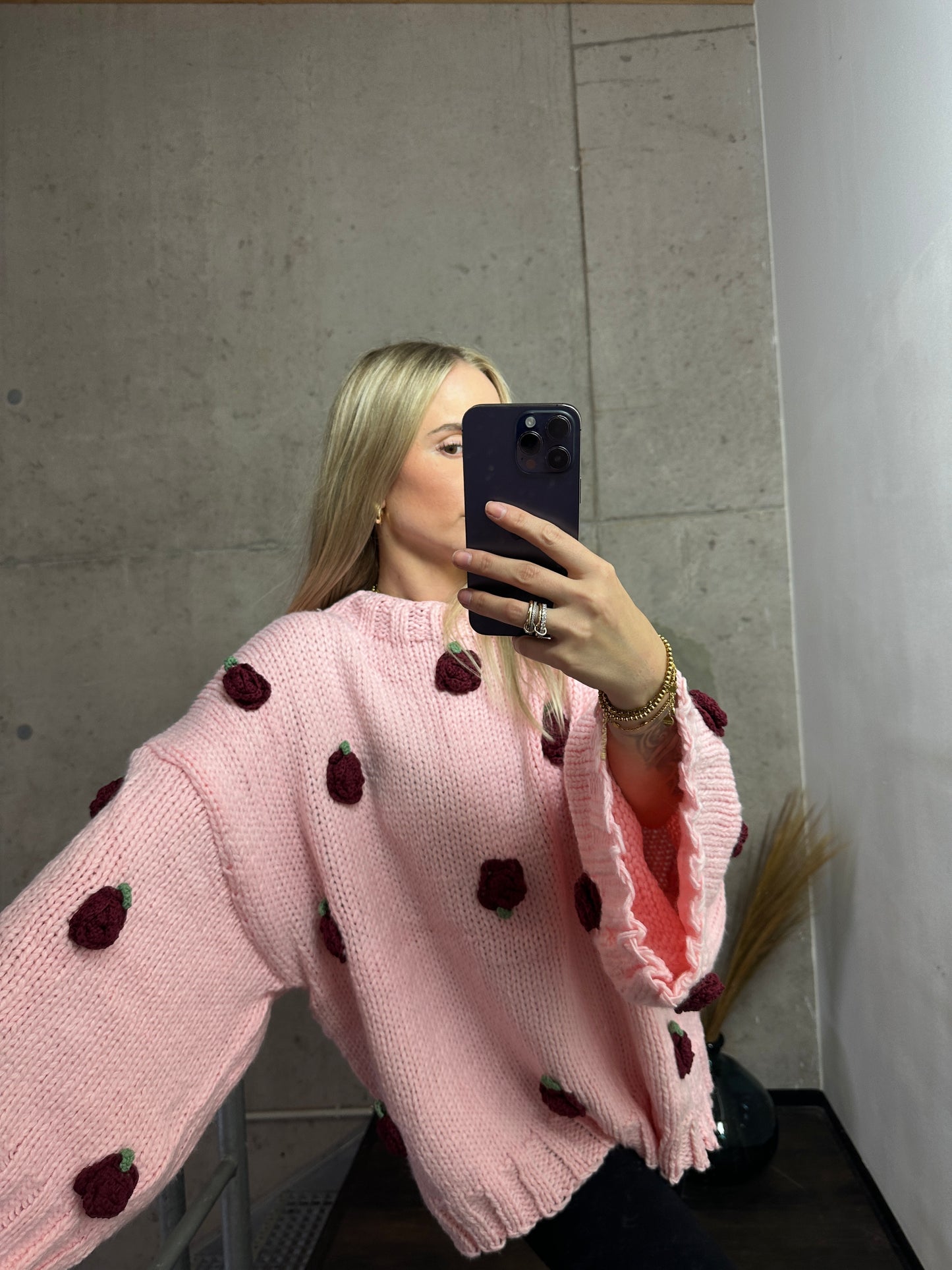 Pullover "Rosie" Rosa Bordeauxrot