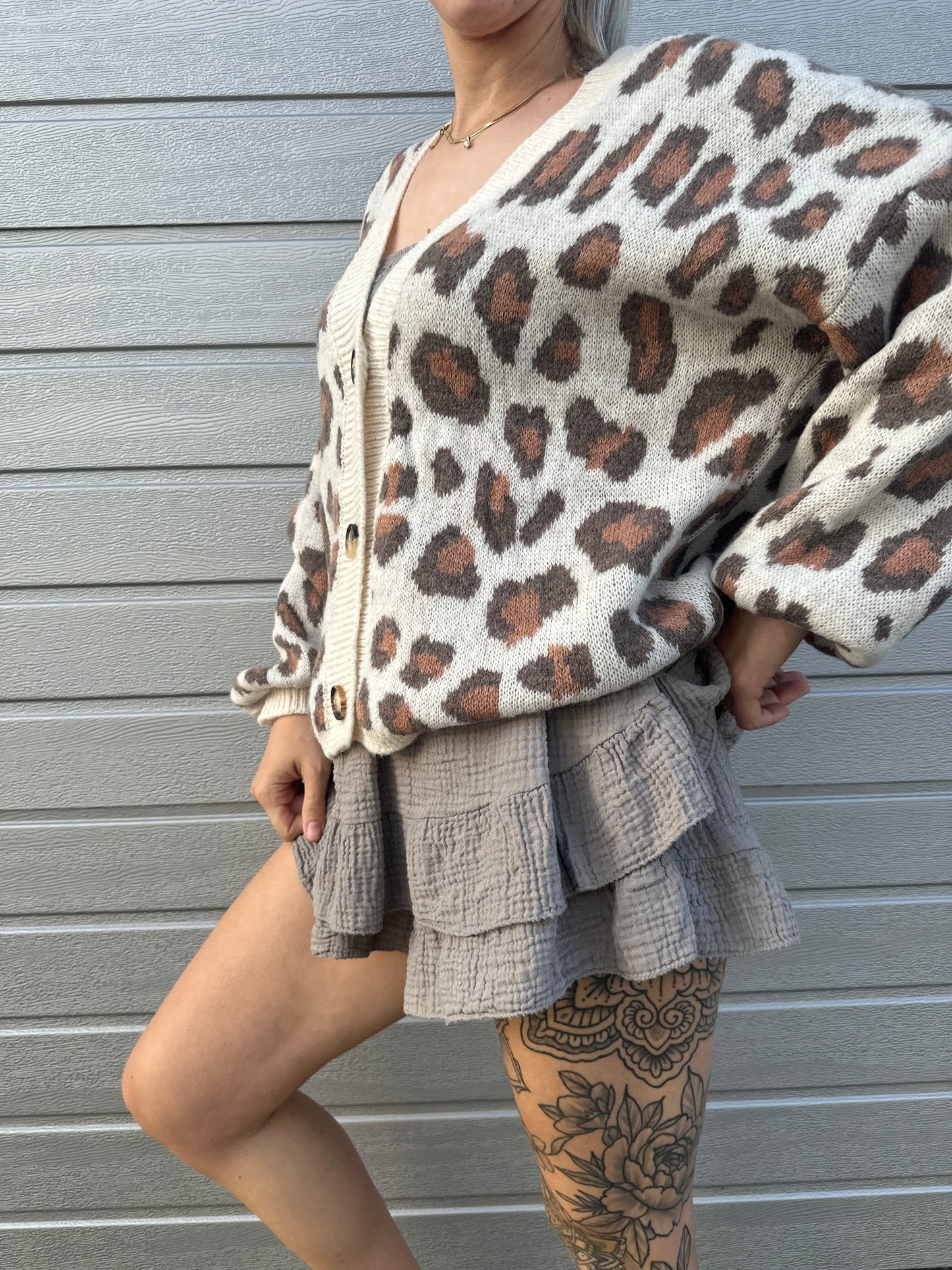 Cardigan Leo Fieber Hellbraun Braun