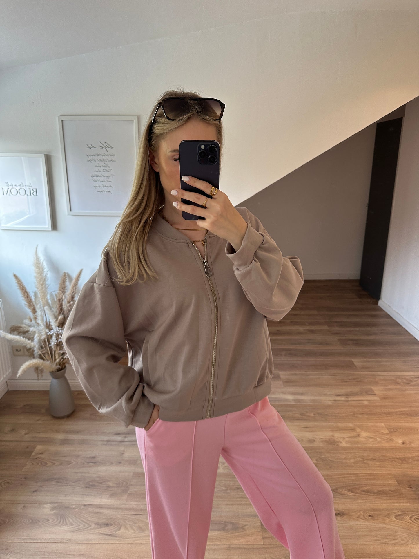 Sweatshirt Jacke "Willy" Taupe