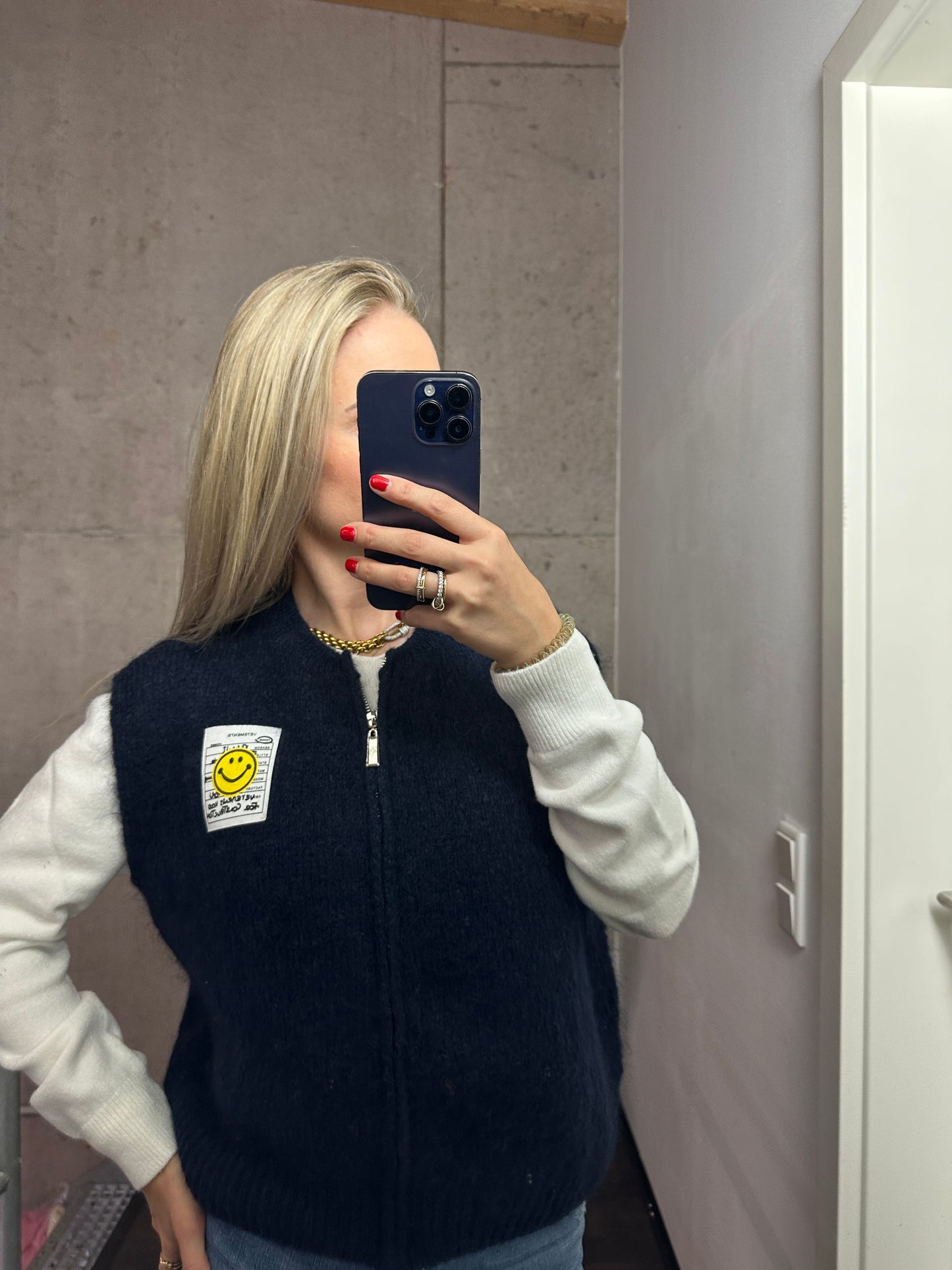 Weste mit Reißverschluss Smiley Dunkelblau