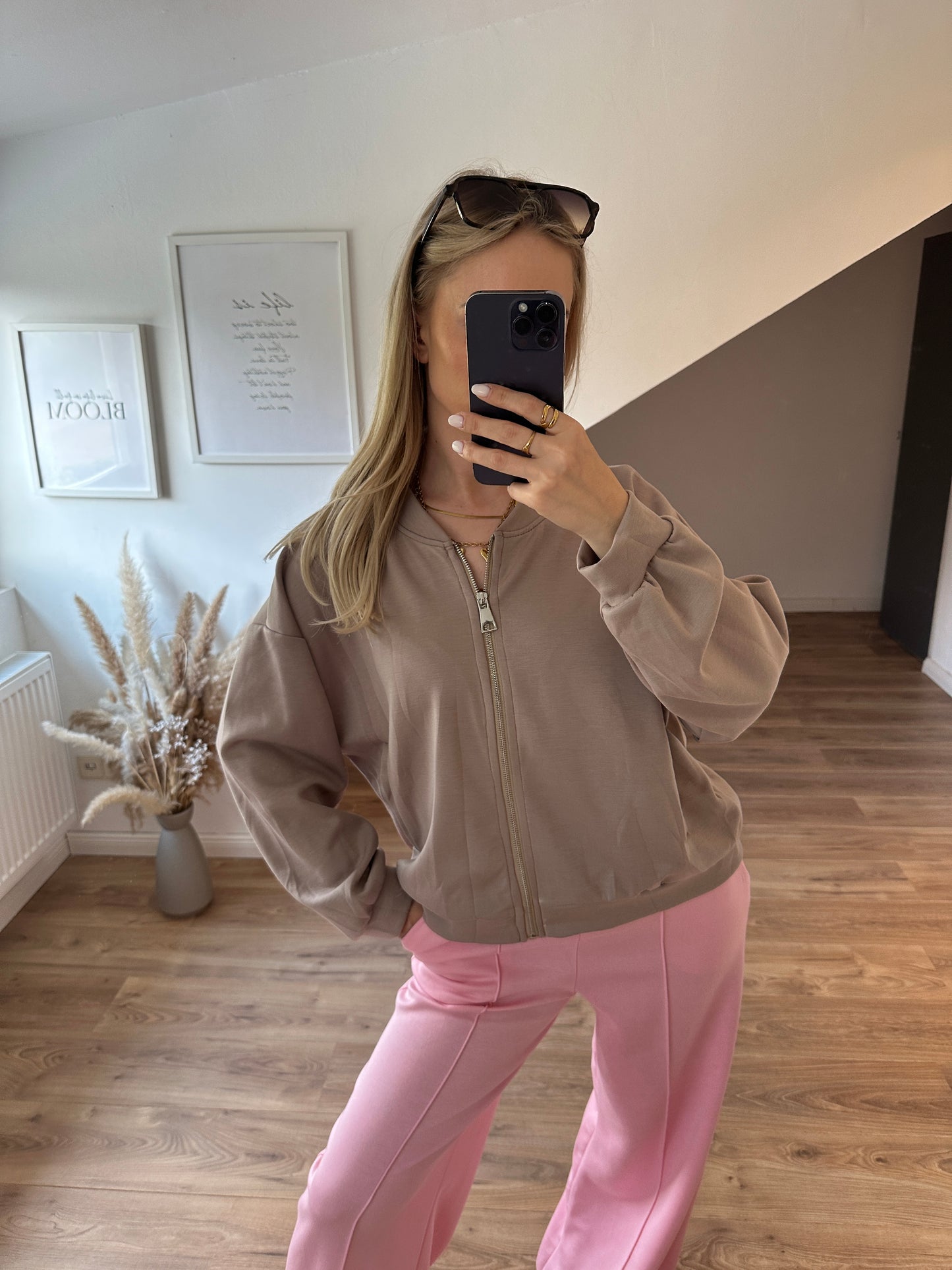 Sweatshirt Jacke "Willy" Taupe