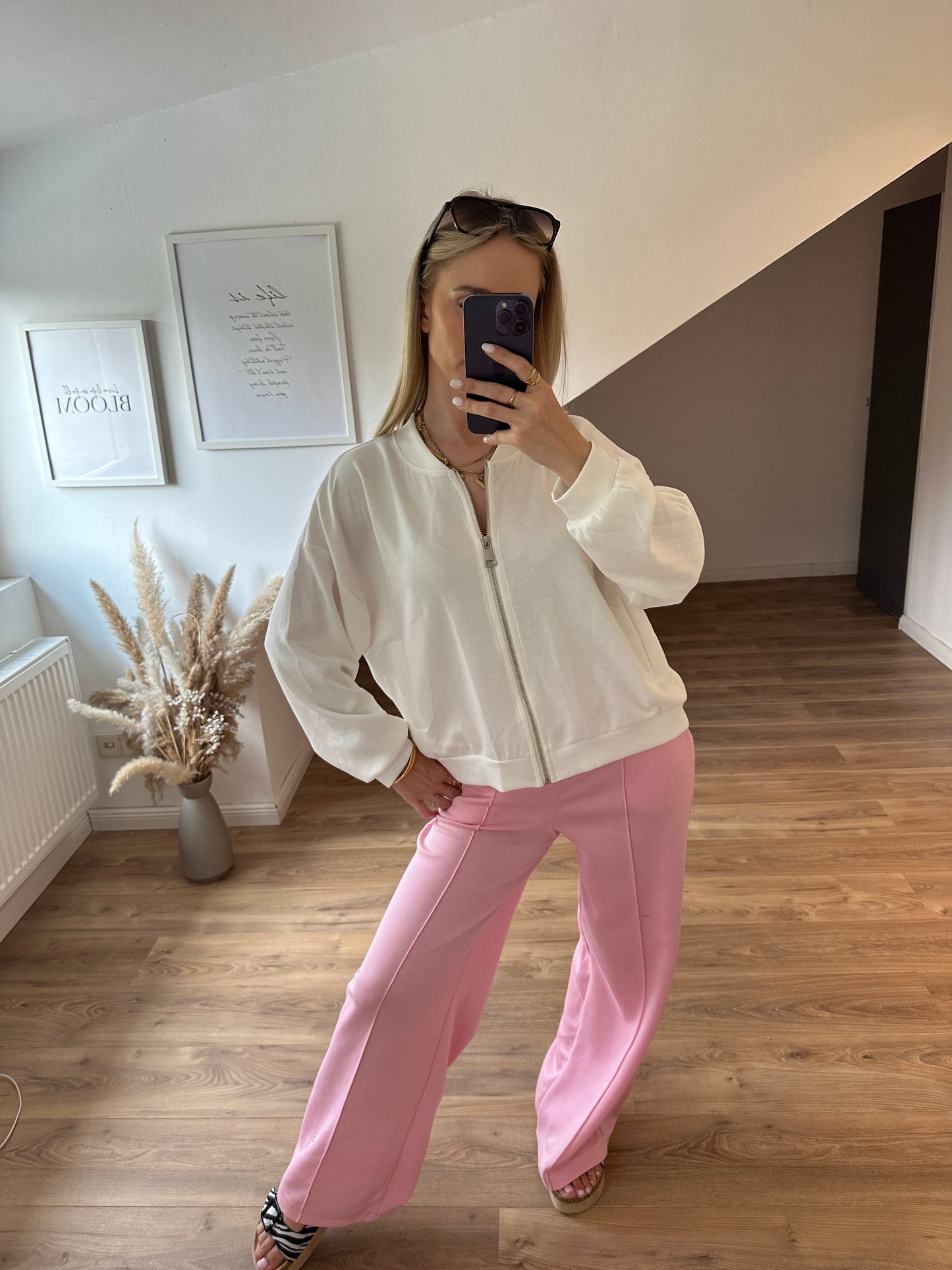 Sweatshirt Jacke "Willy" Weiß