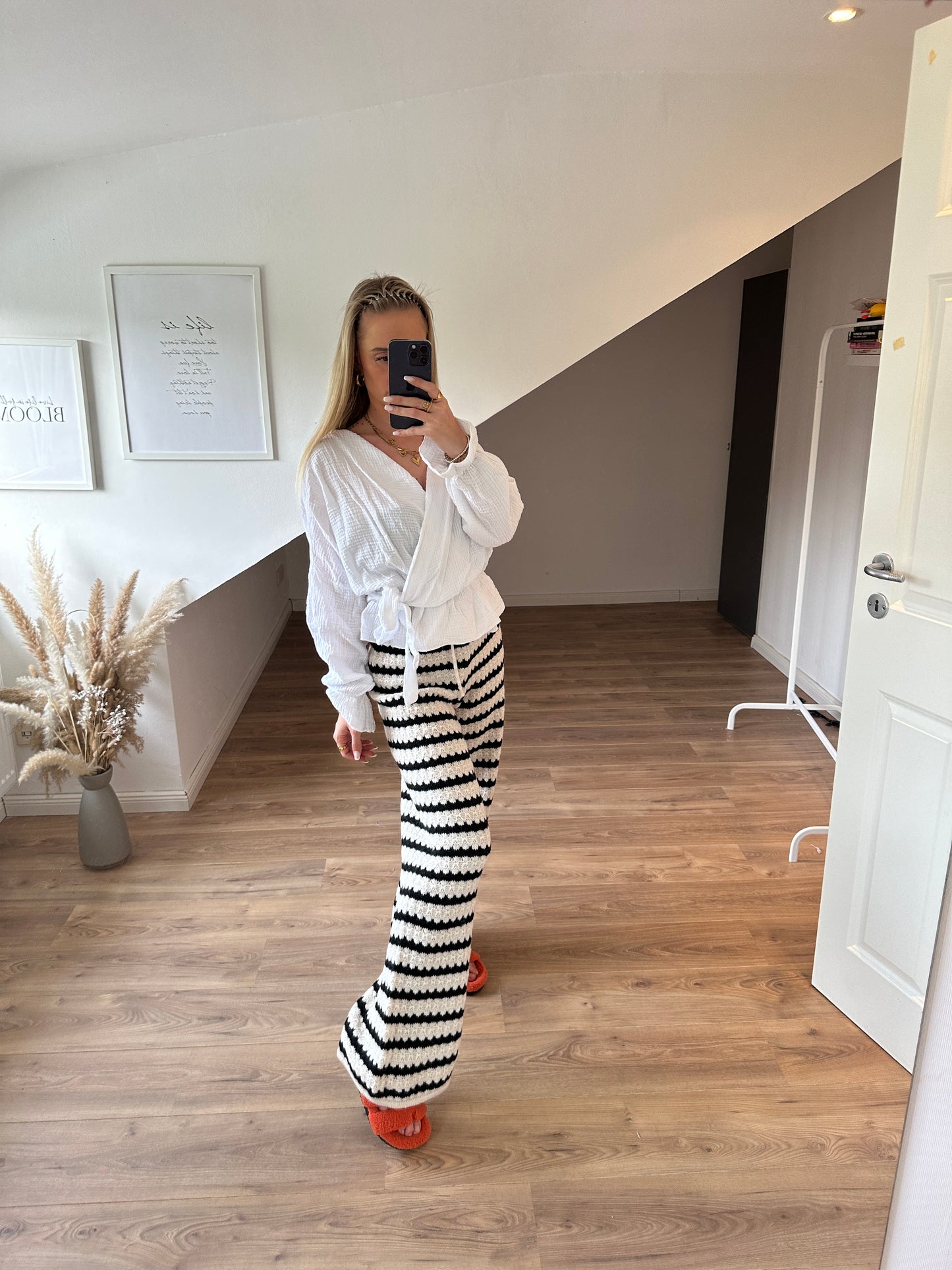 Strickhose Streifi Schwarz