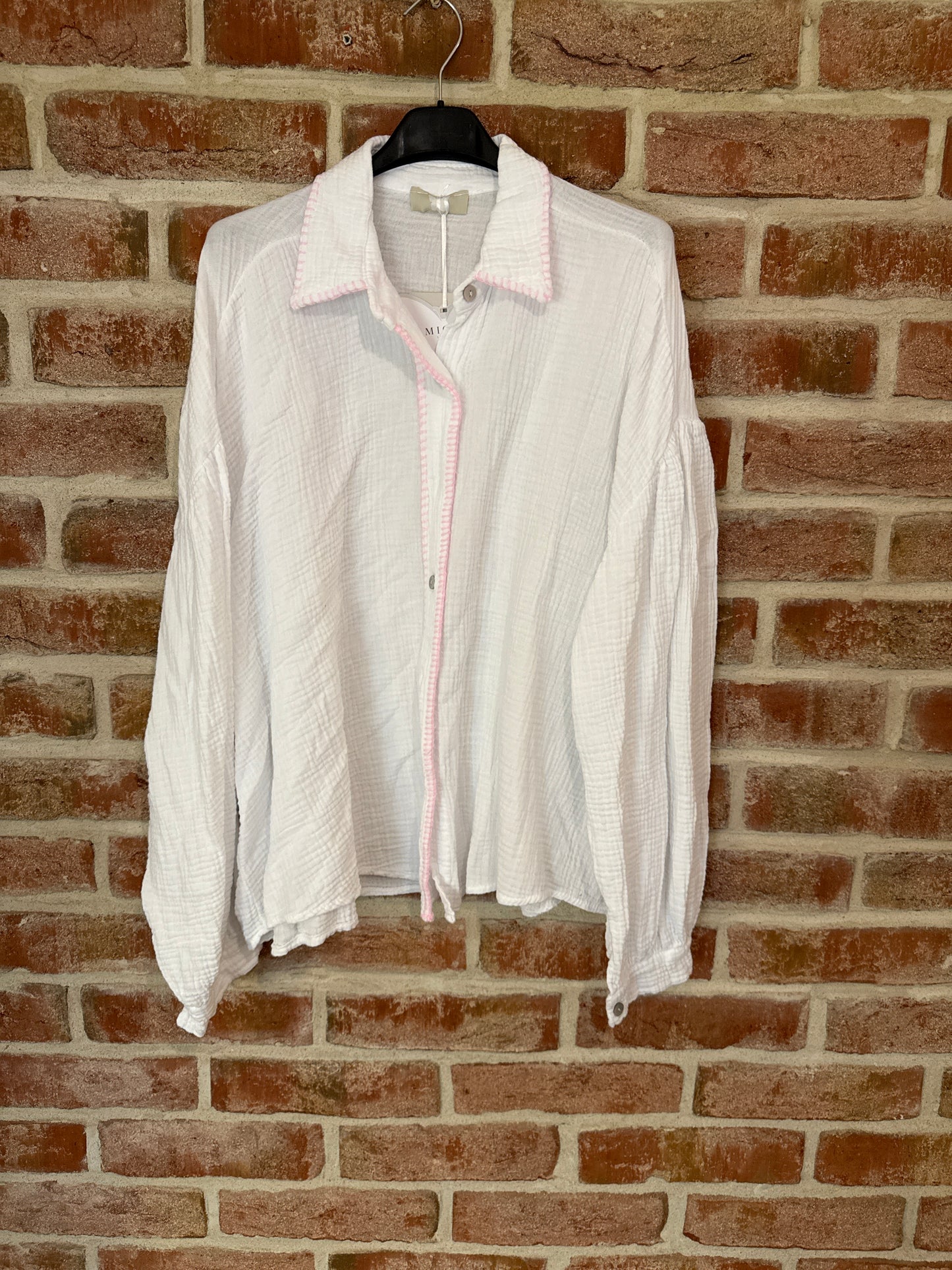 Musselin Bluse Butterfly Weiß