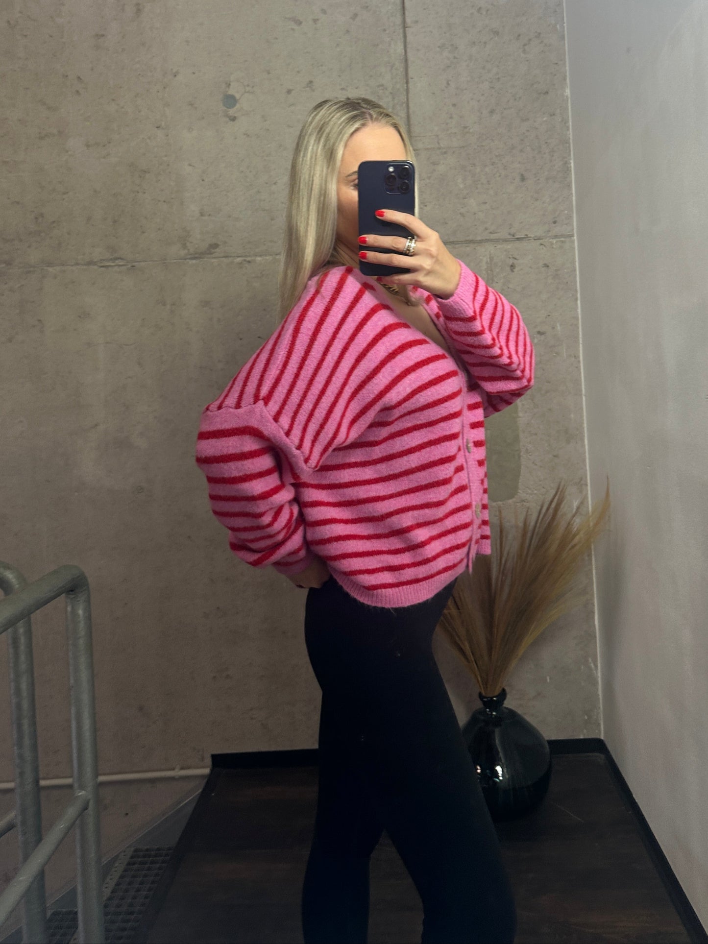 Cardigan Knöpfi Pink/Rot
