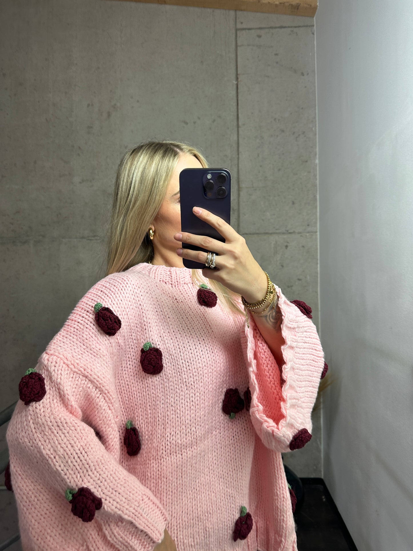 Pullover "Rosie" Rosa Bordeauxrot