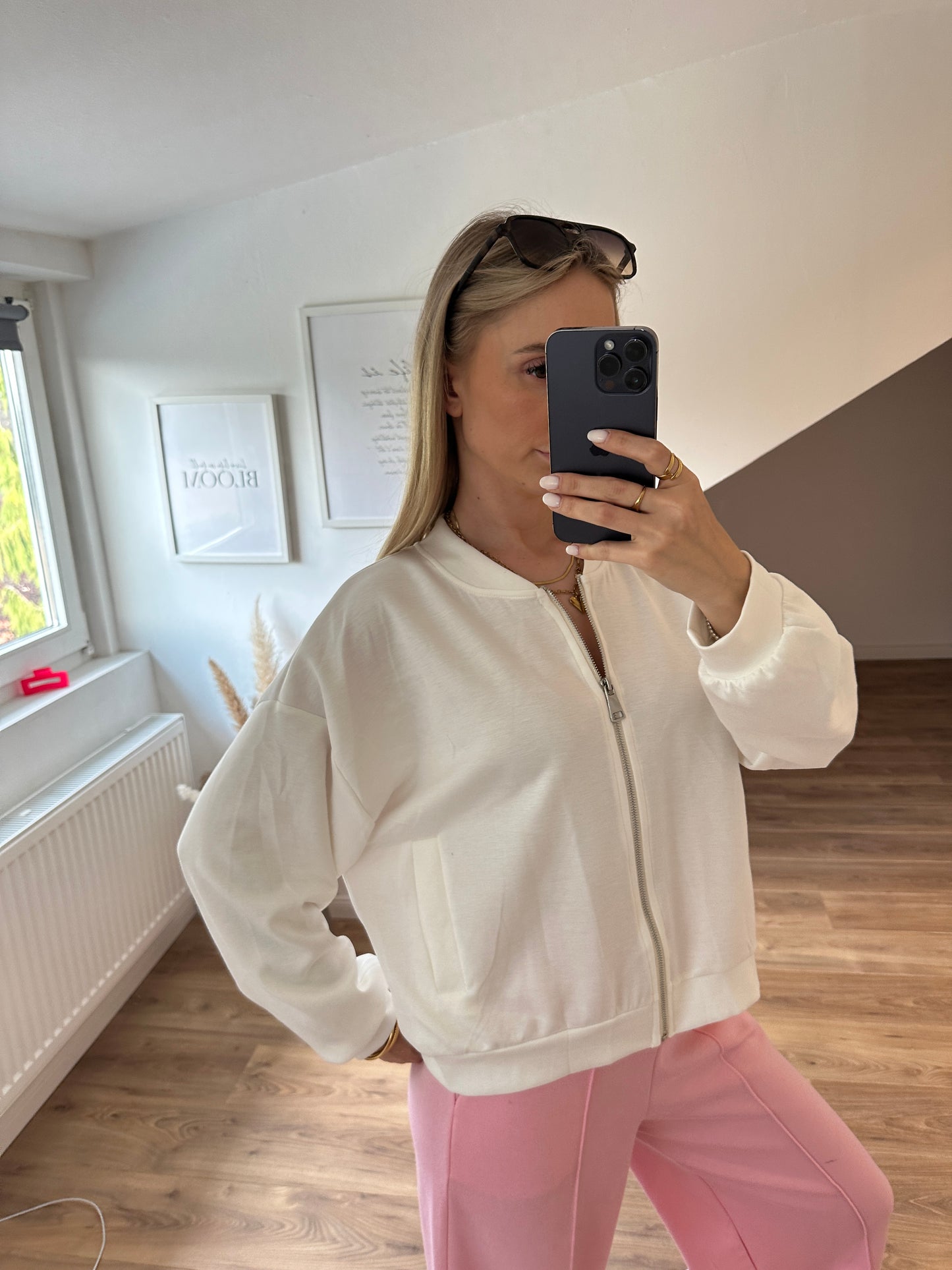 Sweatshirt Jacke "Willy" Weiß