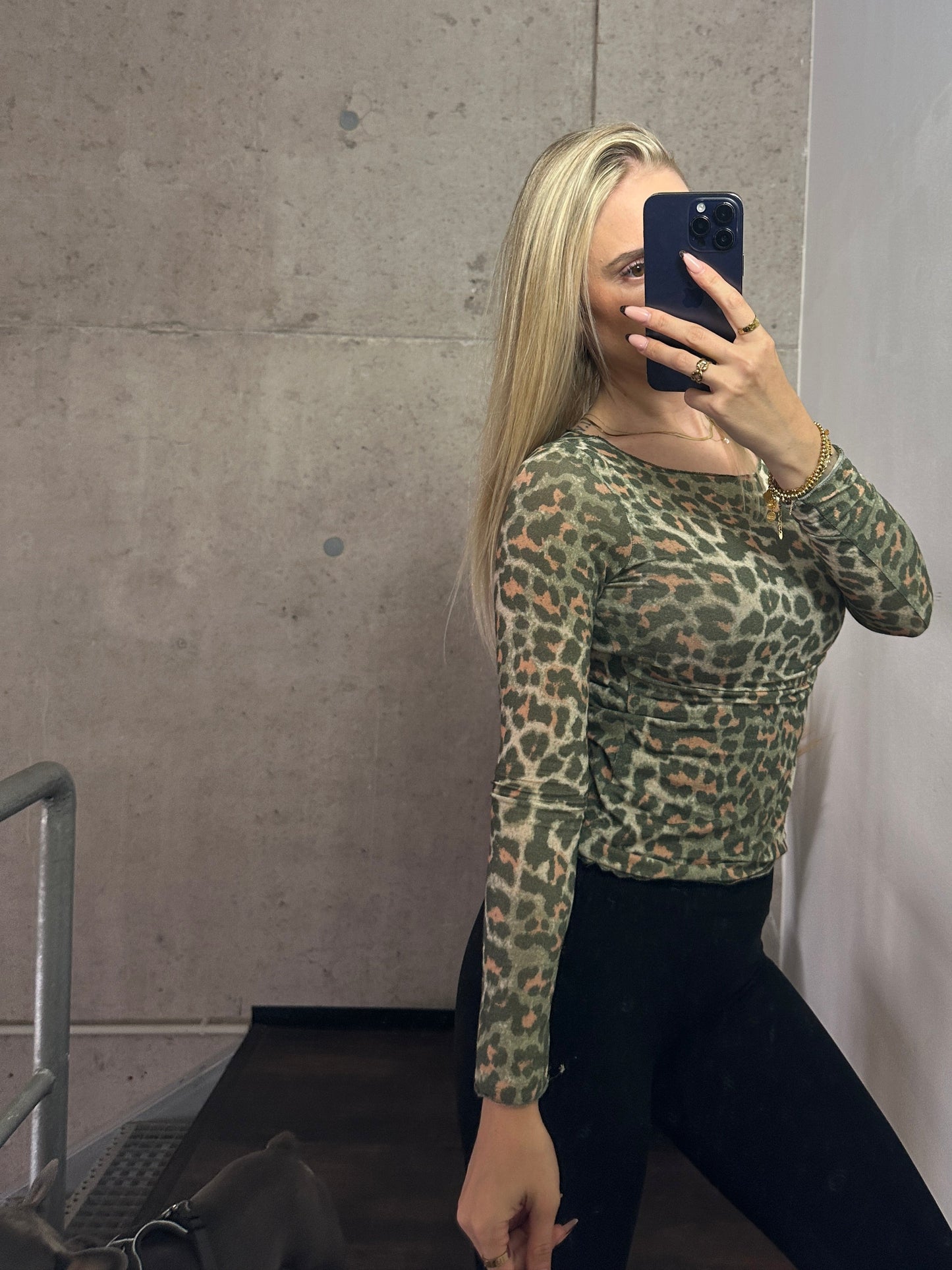 Leoparden Longshirt "Tiffany" Khaki