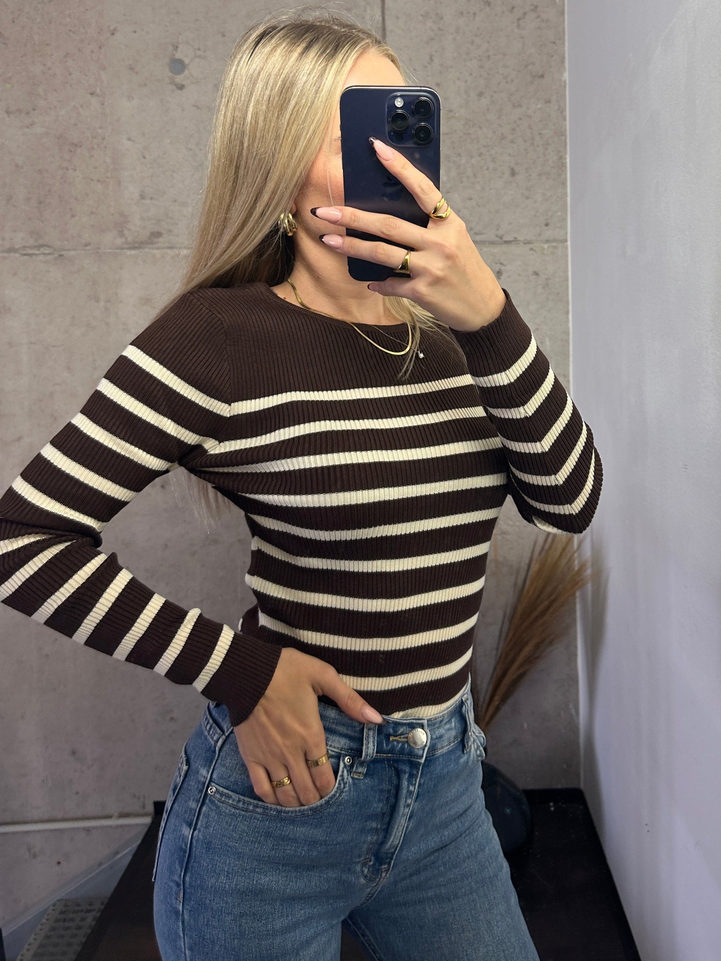 Body Streifi Braun/Beige