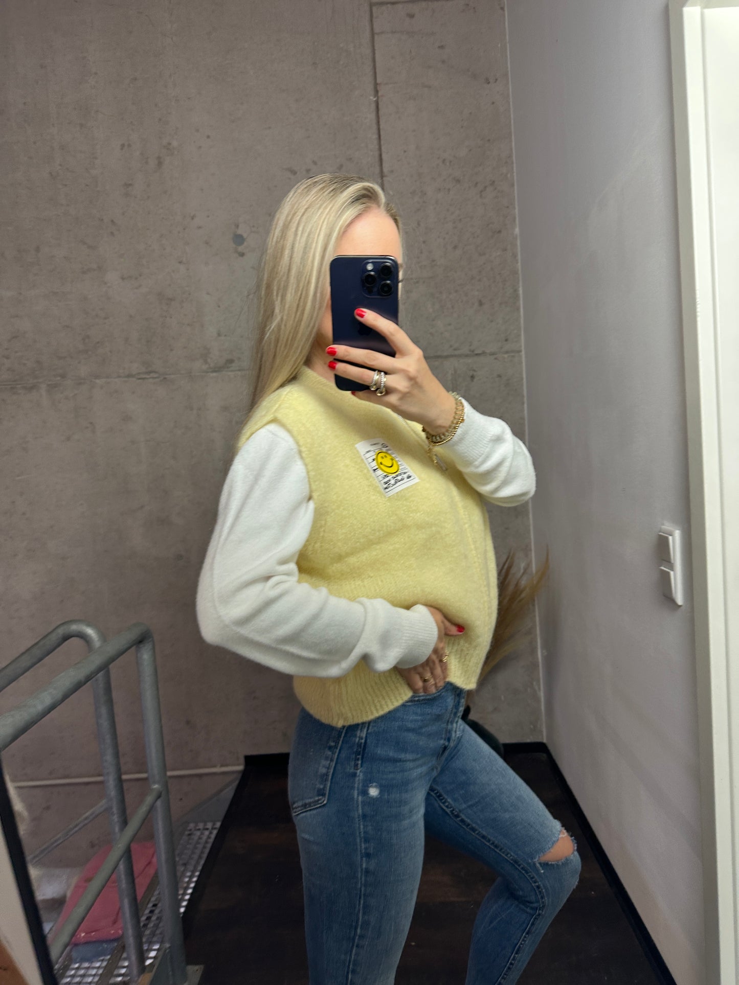 Weste mit Reißverschluss Smiley Gelb