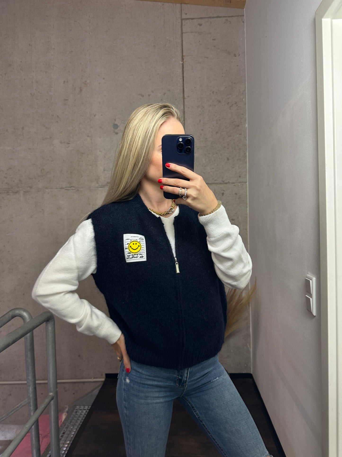 Weste mit Reißverschluss Smiley Dunkelblau