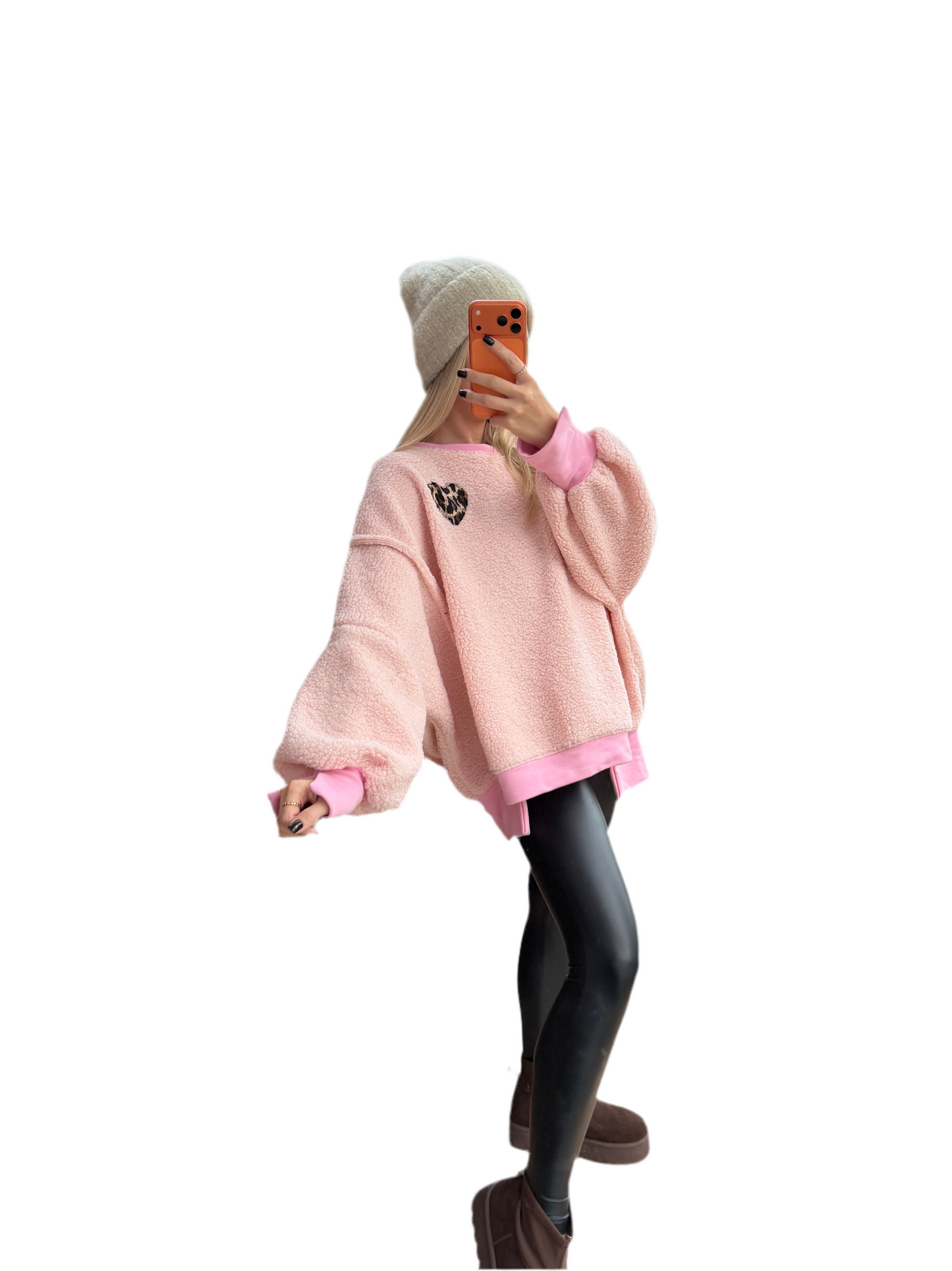 Pullover Teddy Heart Rosa