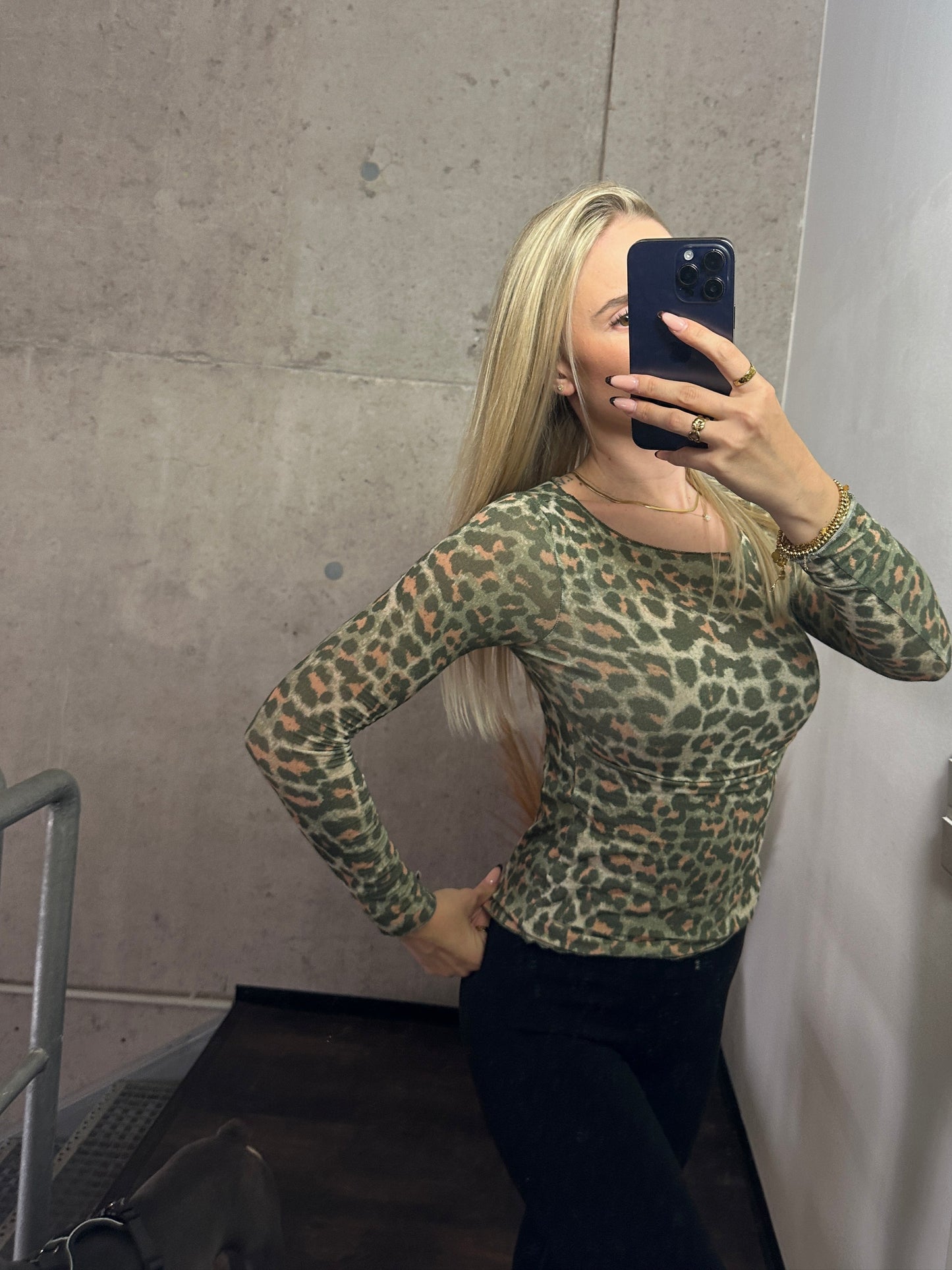 Leoparden Longshirt "Tiffany" Khaki