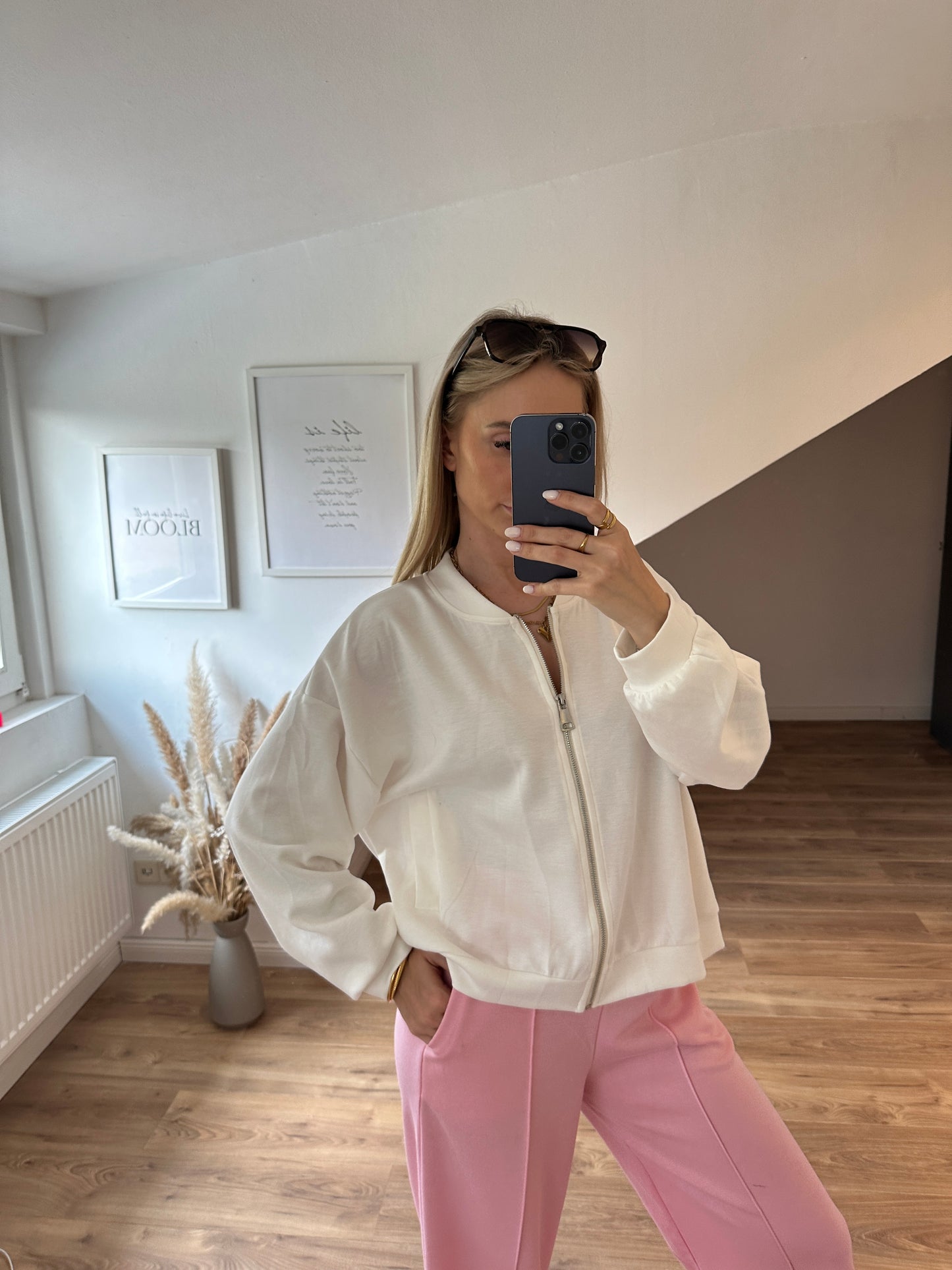 Sweatshirt Jacke "Willy" Weiß