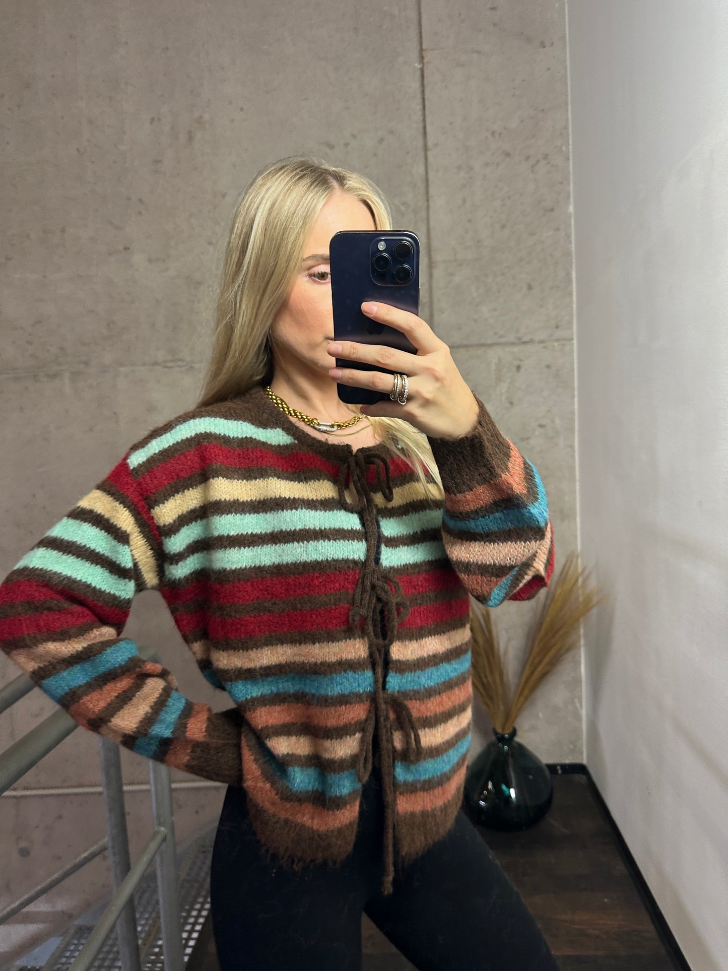 Cardigan “Rustic Stripes” – Cozy Chic