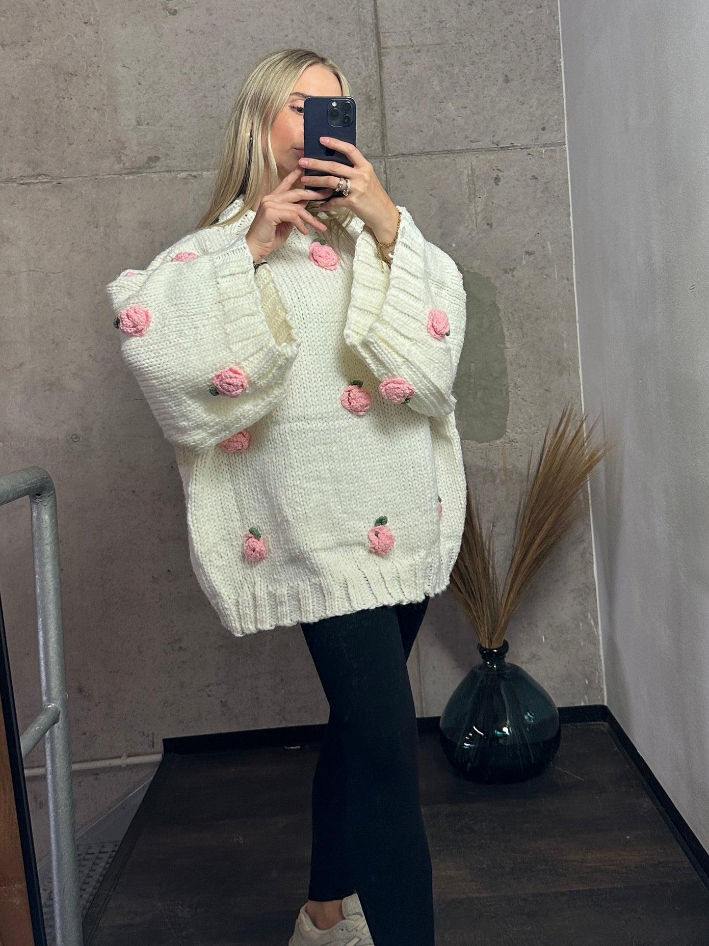 Pullover "Rosie" Weiß Rosa