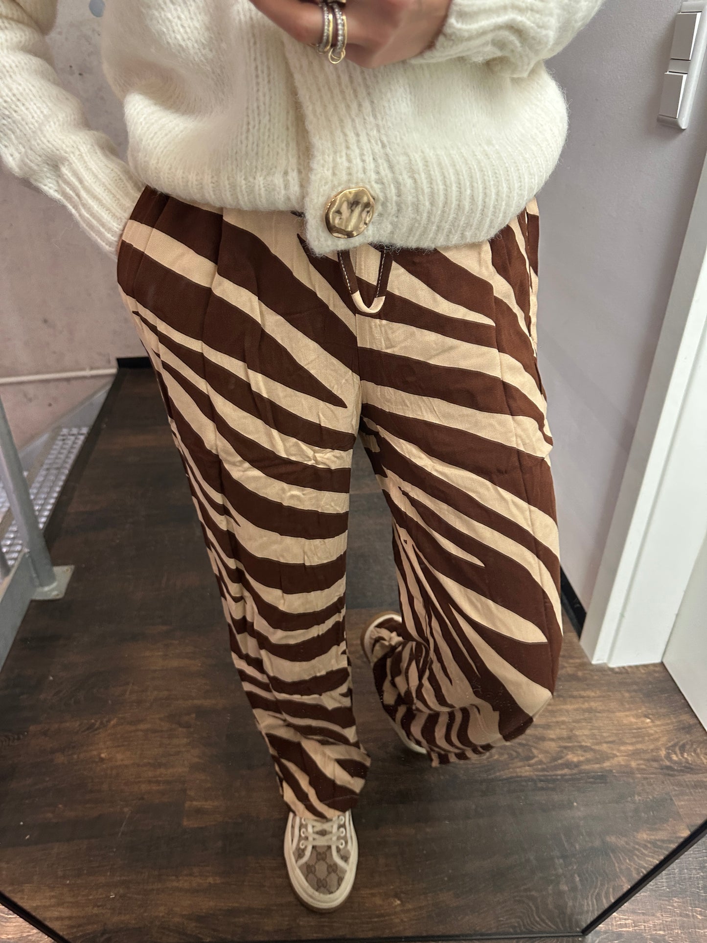 Zebra Hose Braun Beige