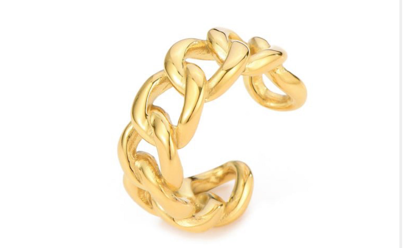 Edelstahl Ring Gold Knoti