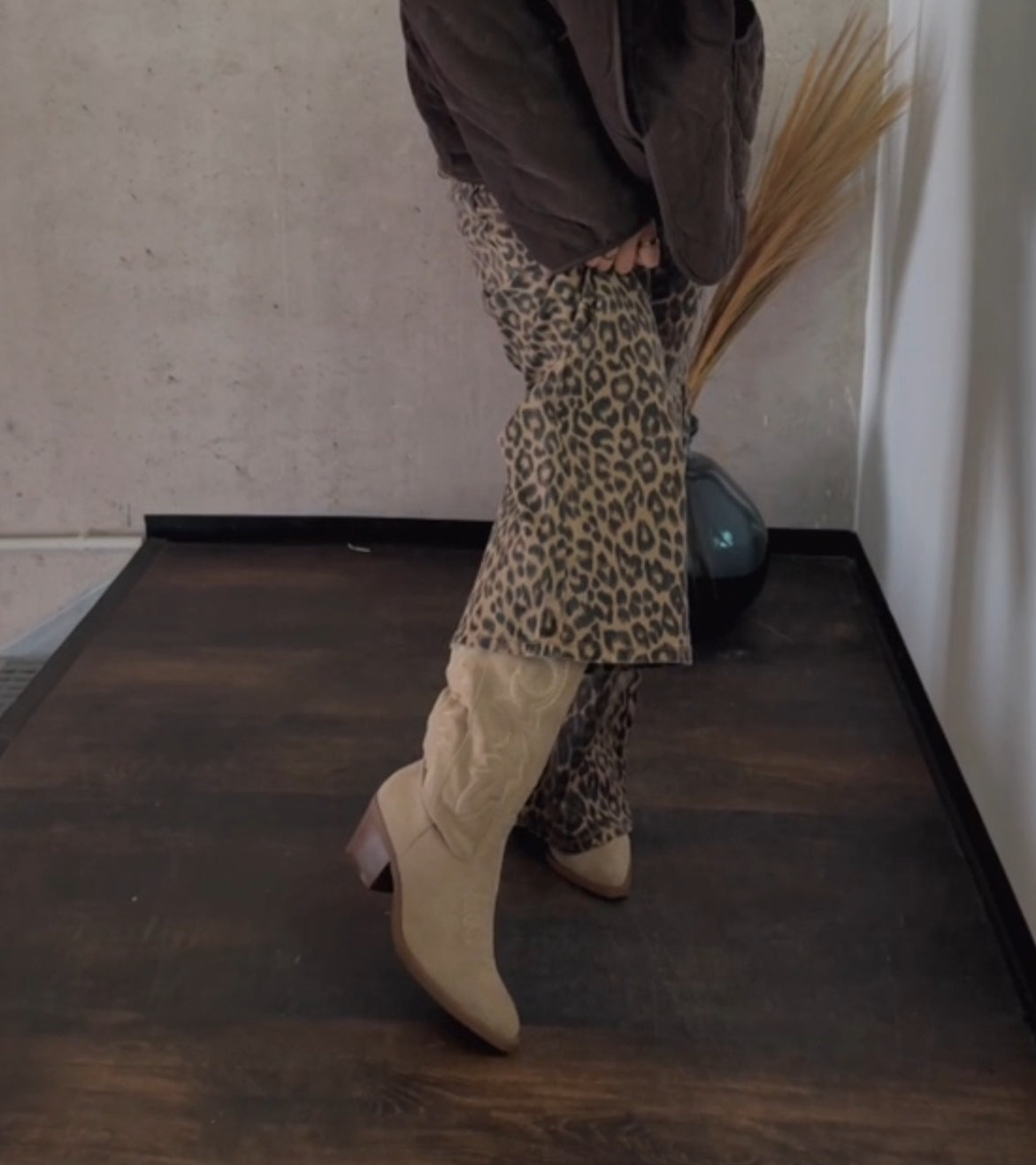 Cowboy Stiefel Beige Lang