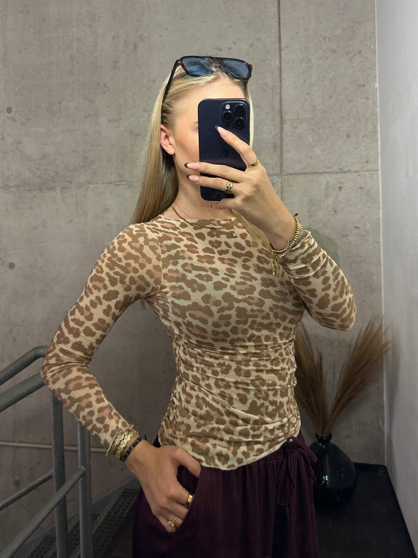 Leoparden Longshirt "Tiffany" Beige