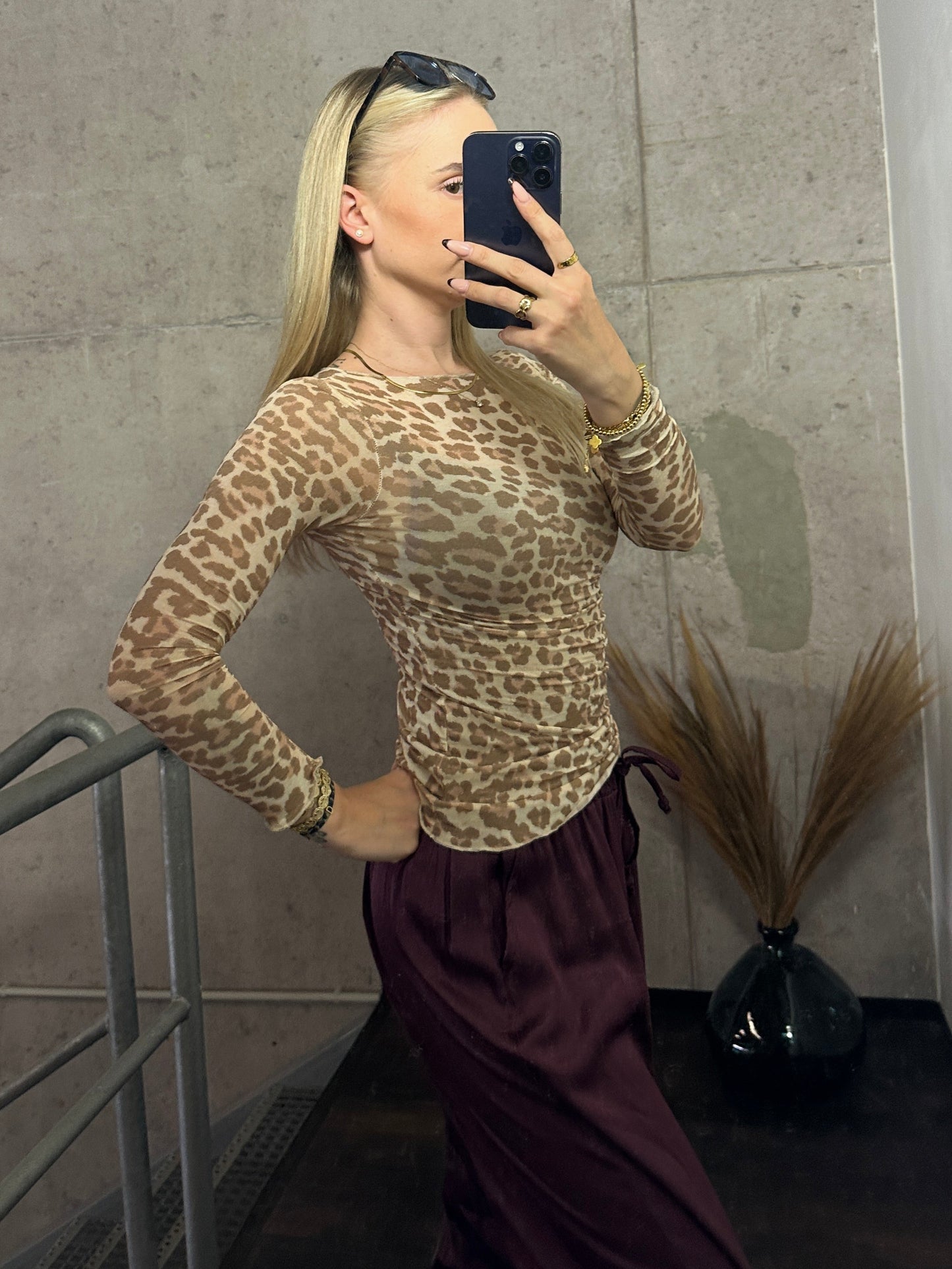 Leoparden Longshirt "Tiffany" Beige
