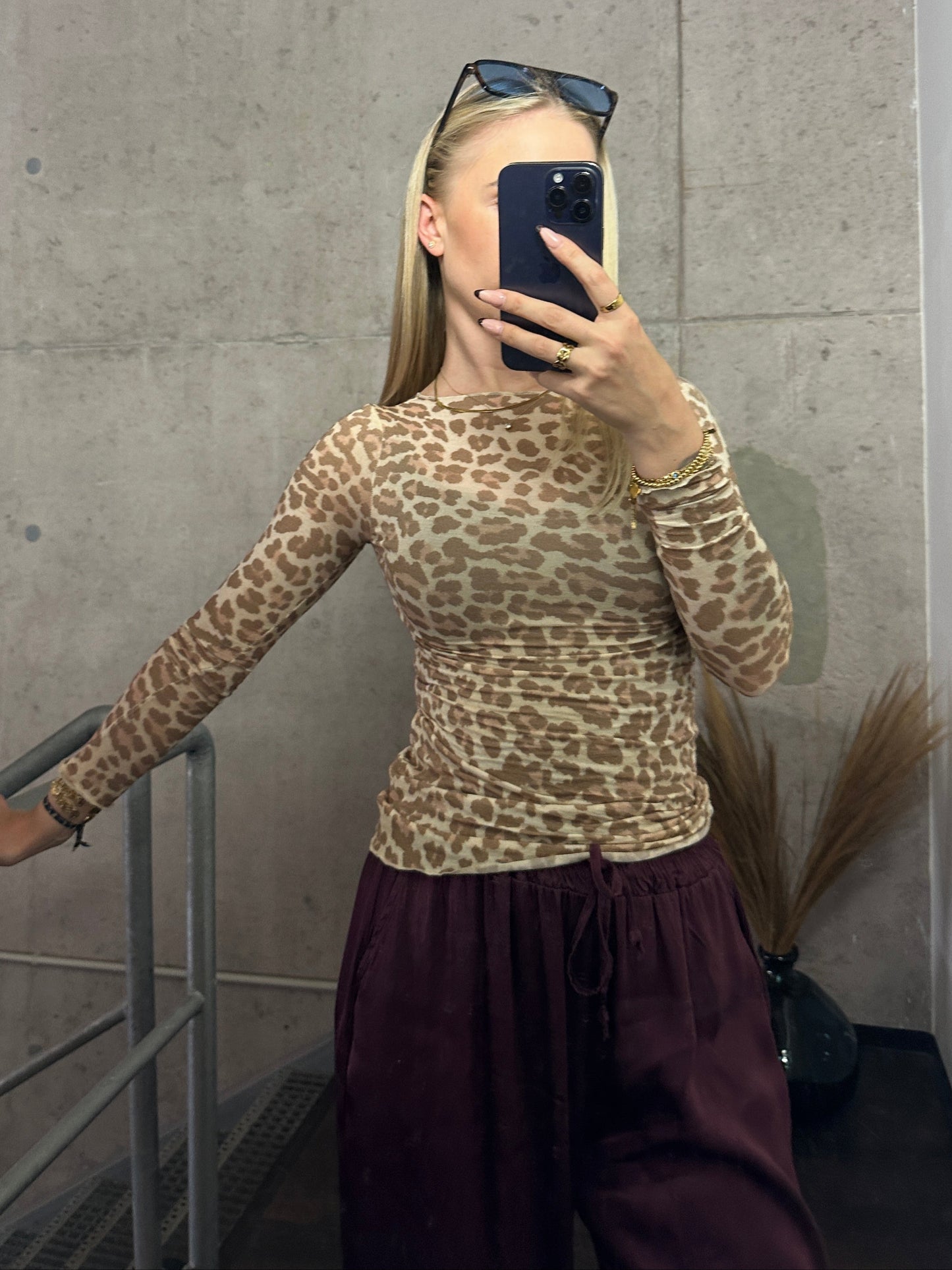 Leoparden Longshirt "Tiffany" Beige
