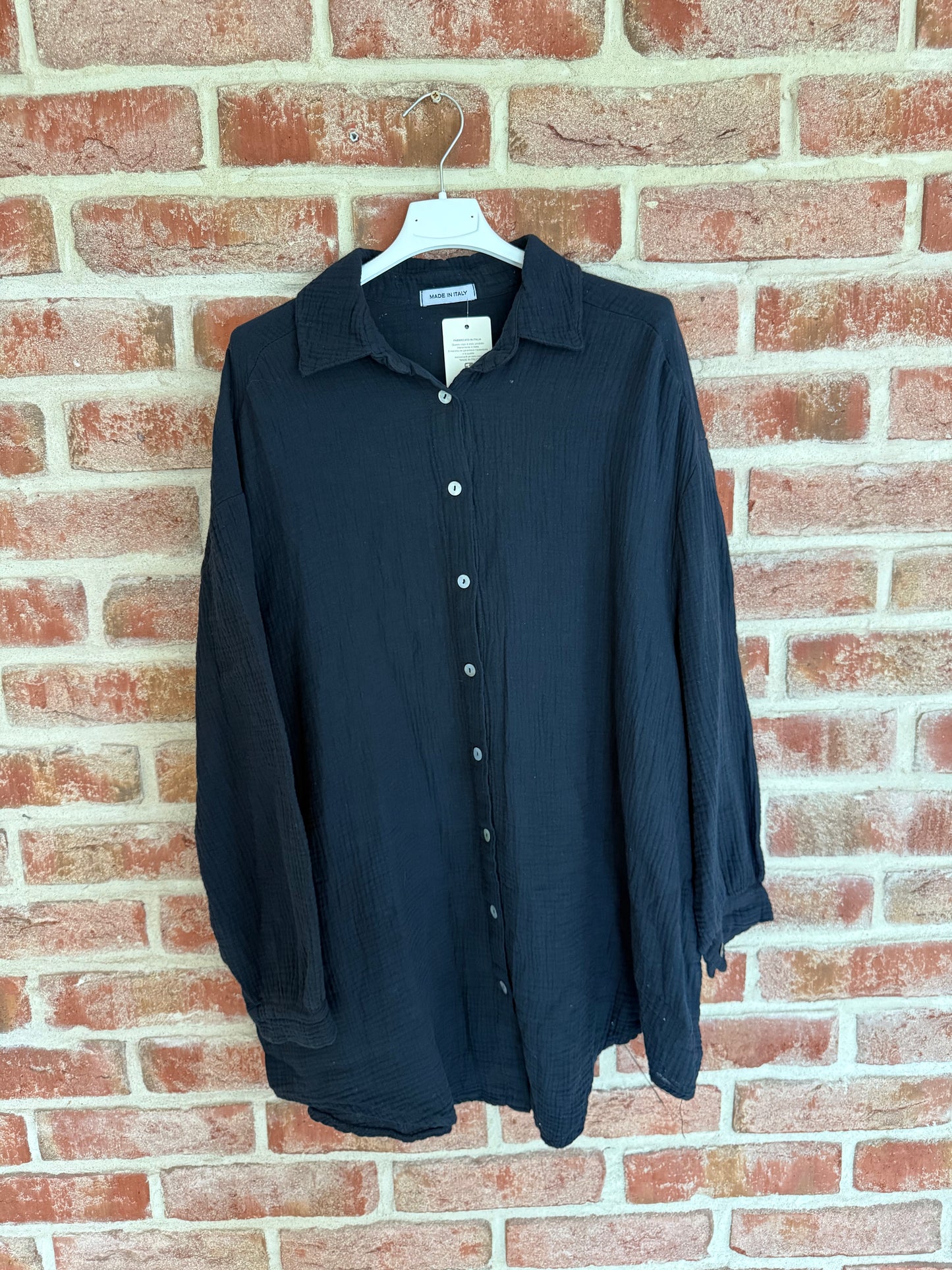 Musselin Bluse ”Ida“ mit dem Auge Schwarz