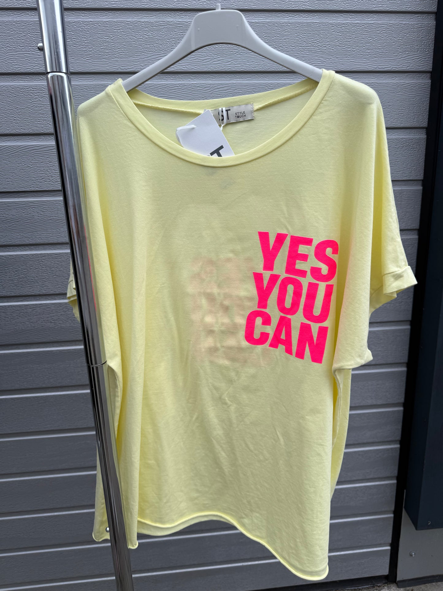LÄSSIGES SHIRT YES YOU CAN Gelb
