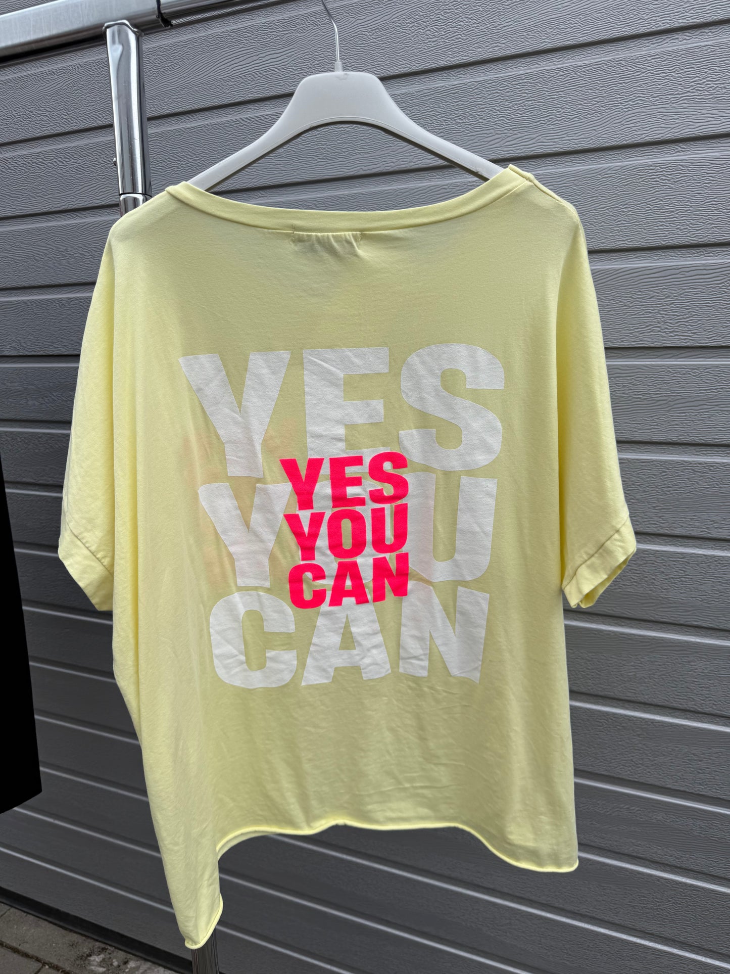 LÄSSIGES SHIRT YES YOU CAN Gelb