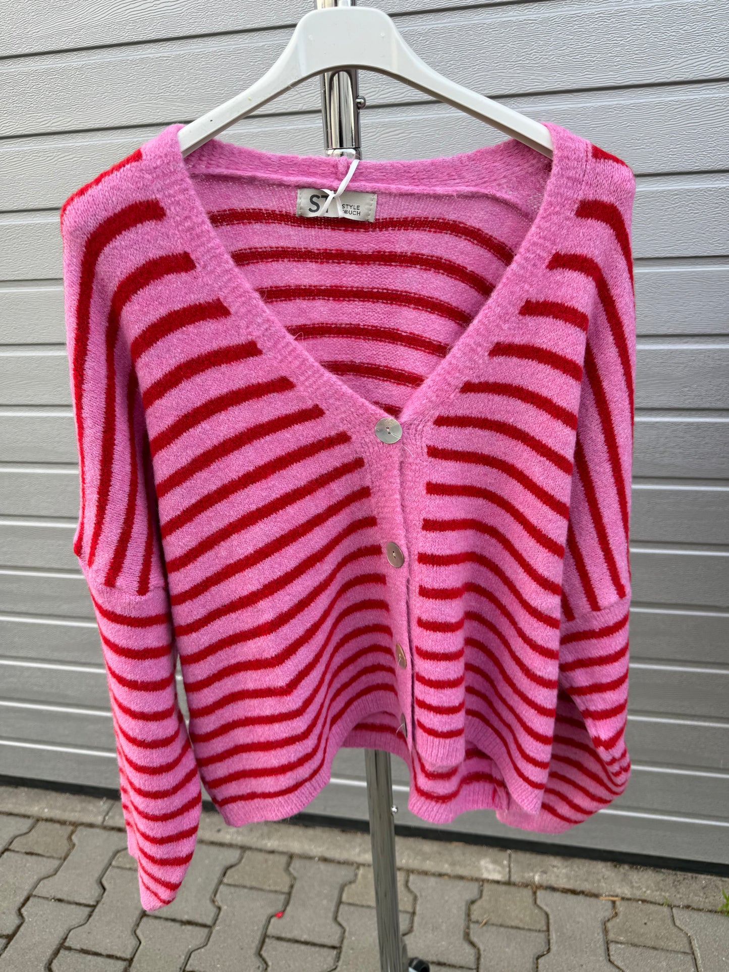 Cardigan Knöpfi Pink/Rot