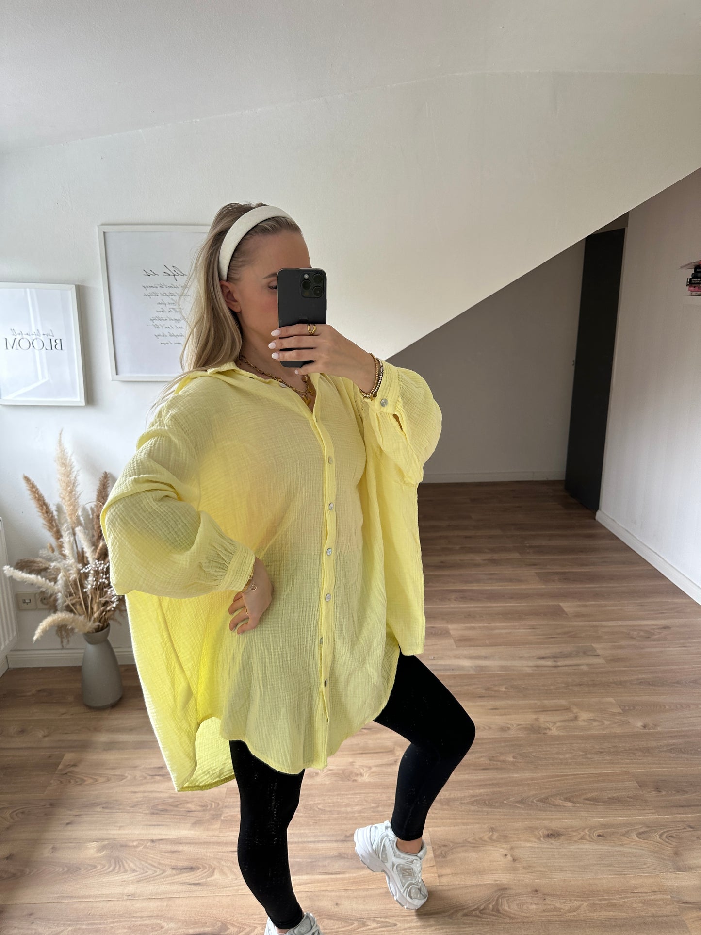 Musselin Bluse ”Ida“ mit dem Auge Weiß
