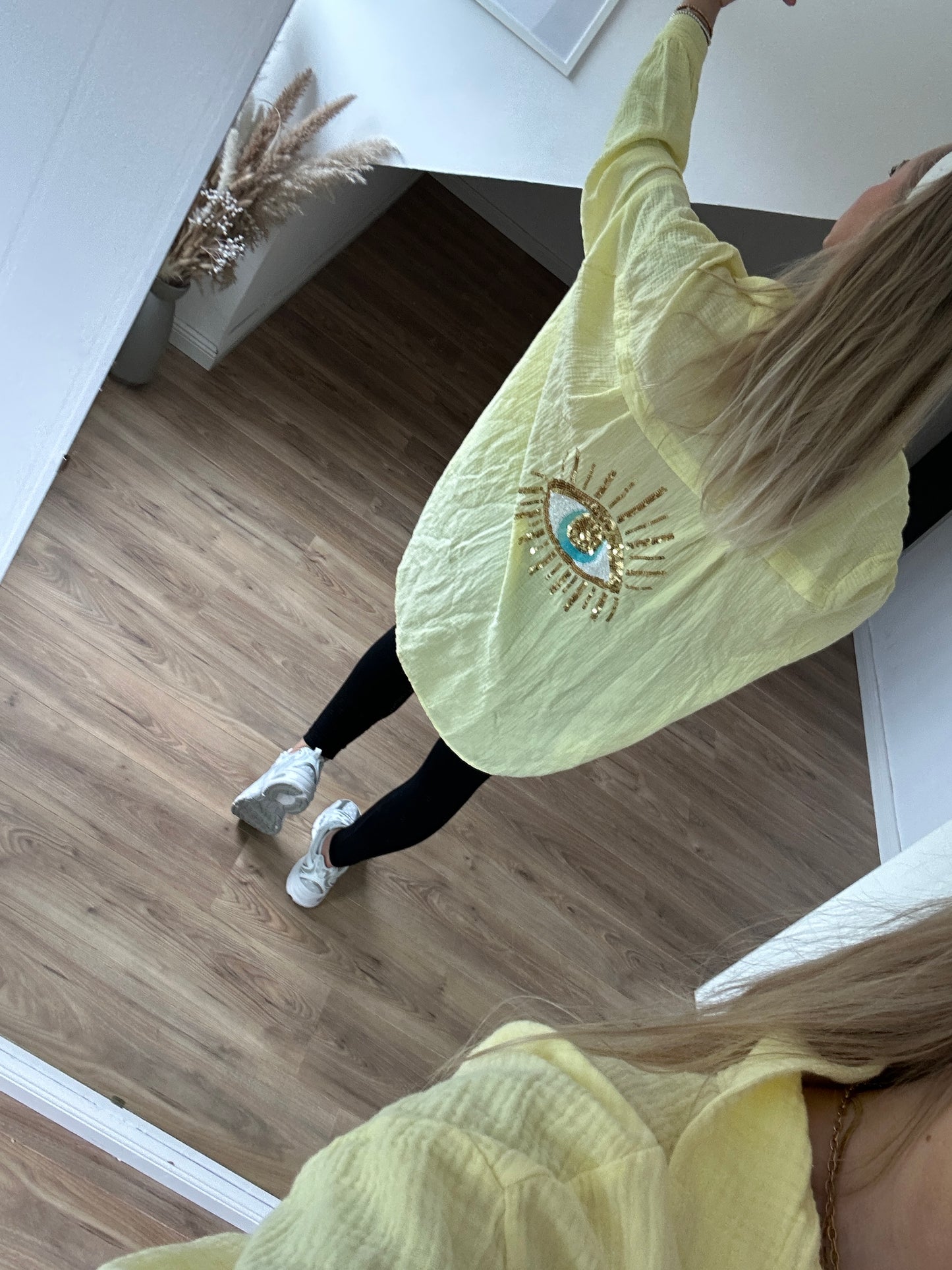 Musselin Bluse ”Ida“ mit dem Auge Weiß