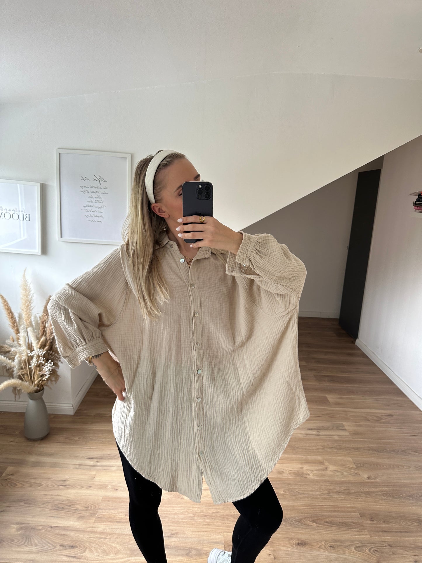Musselin Bluse ”Ida“ mit dem Auge Weiß