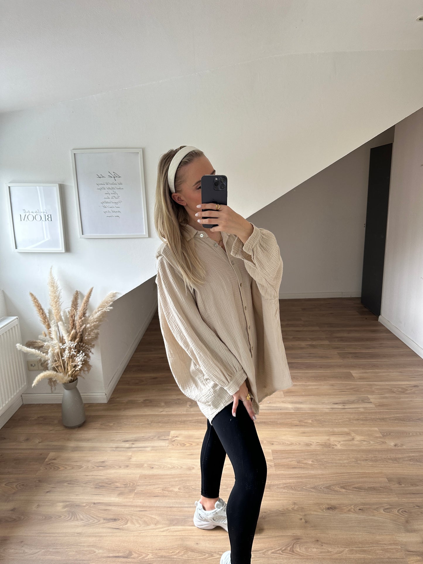 Musselin Bluse ”Ida“ mit dem Auge Weiß