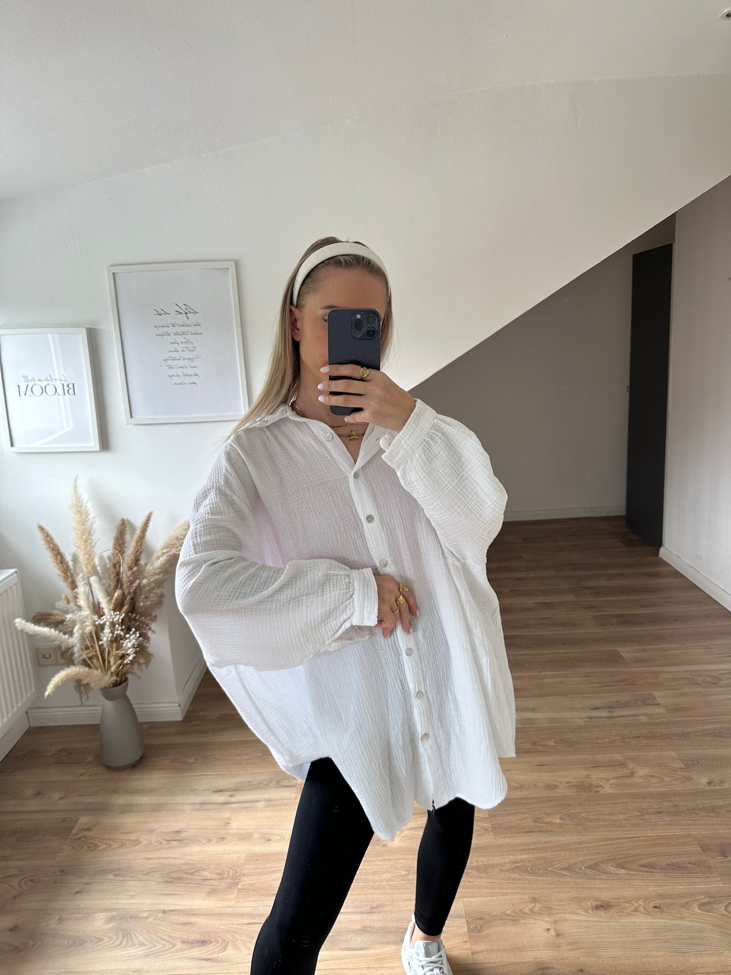 Musselin Bluse ”Ida“ mit dem Auge Weiß