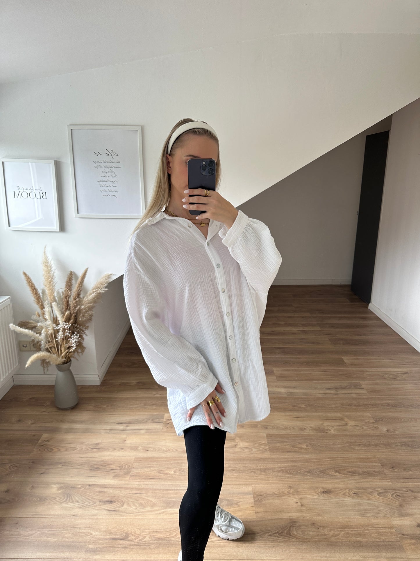 Musselin Bluse ”Ida“ mit dem Auge Weiß