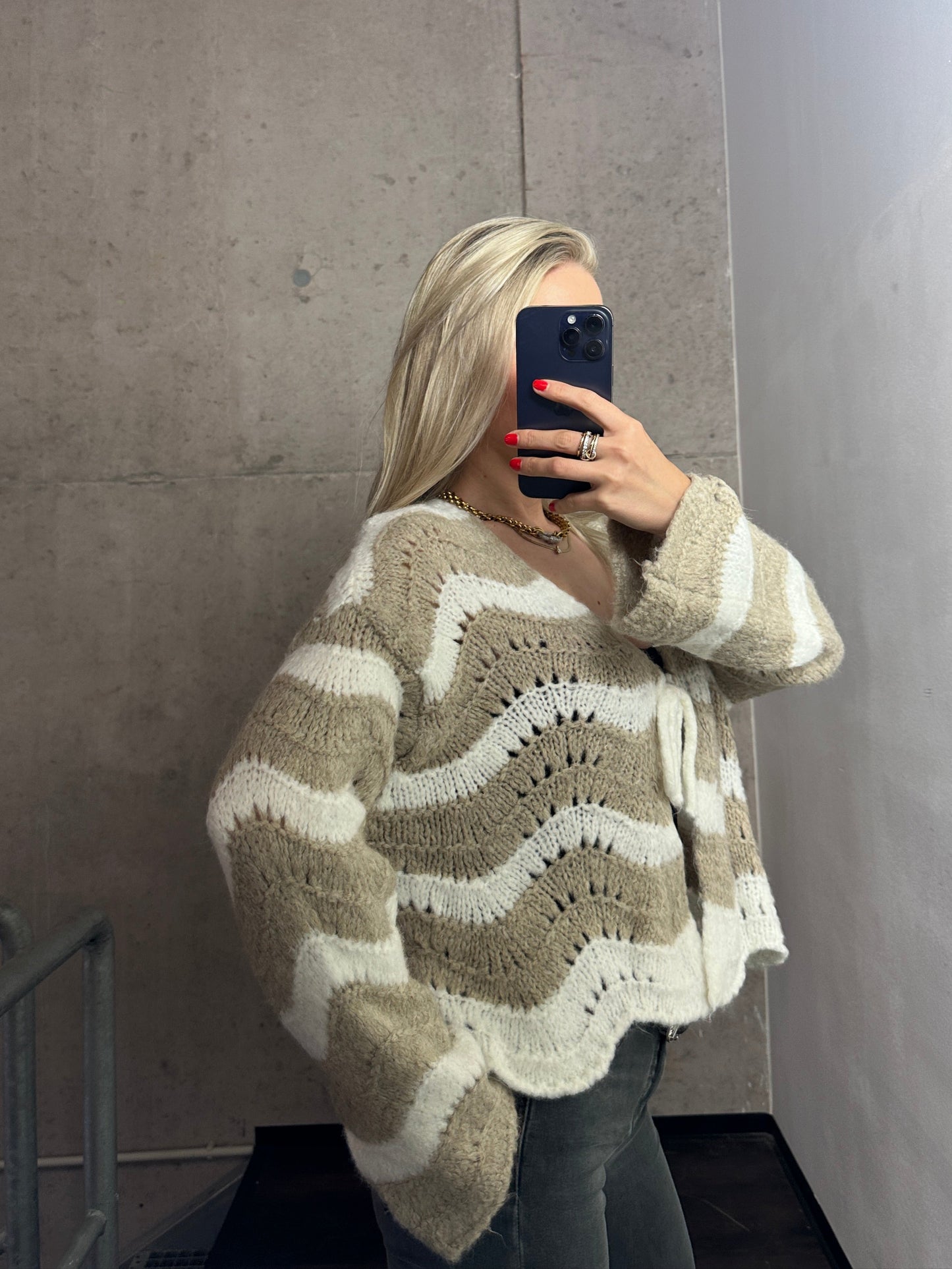 Cardigan Dreamwave Beige Weiß