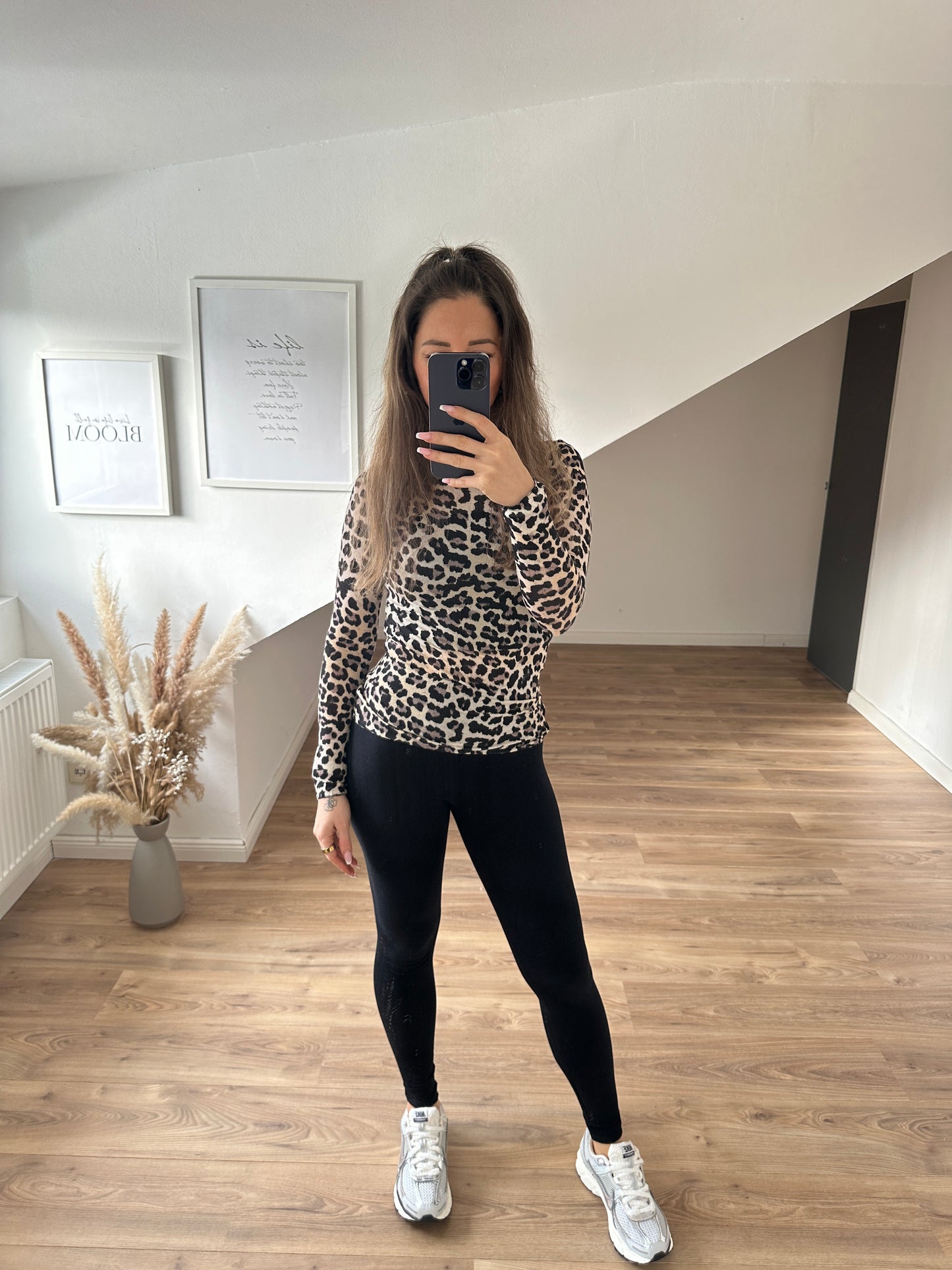 Leoparden Longshirt "Tiffany" Braun