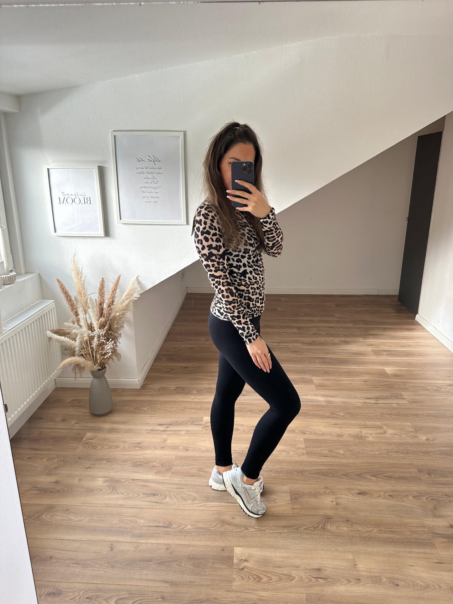 Leoparden Longshirt "Tiffany" Braun