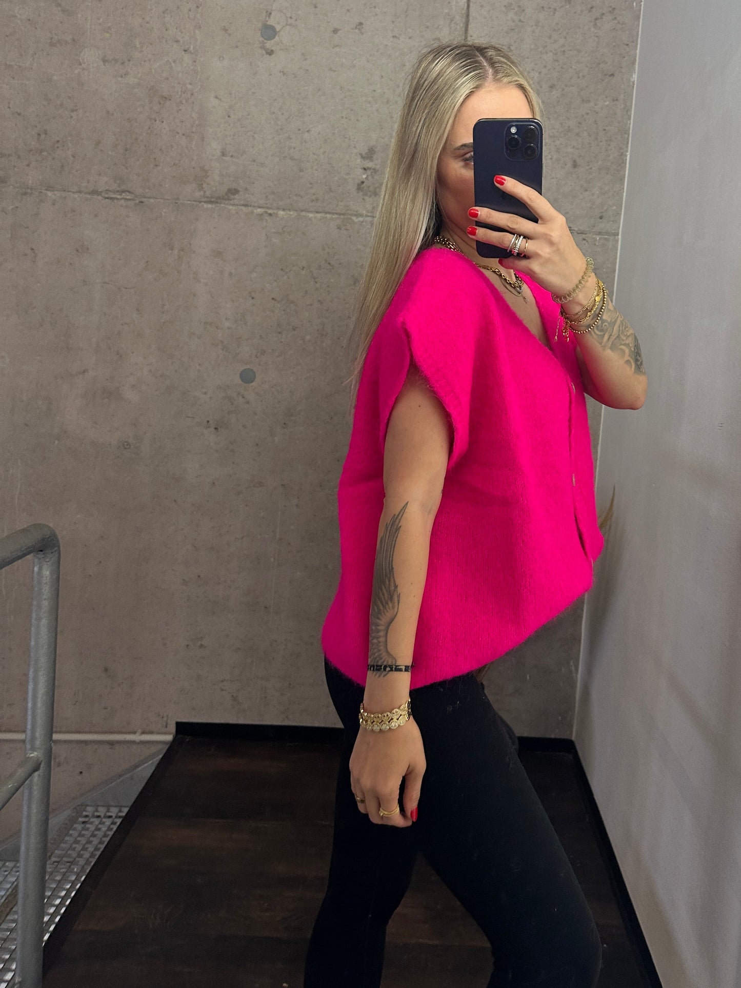 Alpaca Weste "Anni" Pink