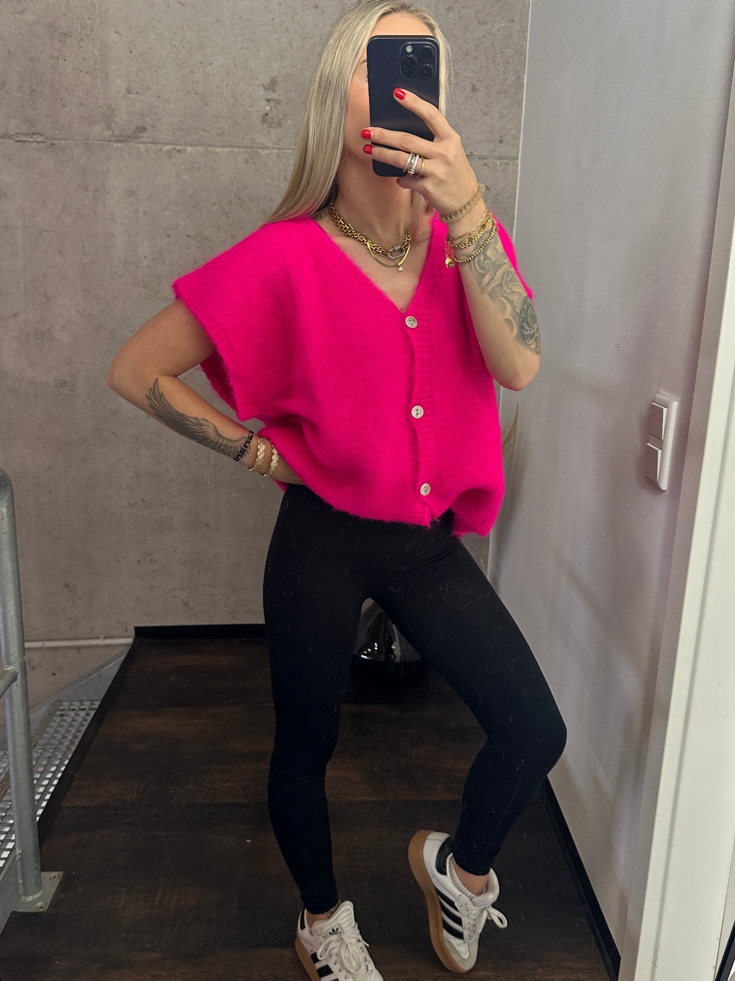 Alpaca Weste "Anni" Pink
