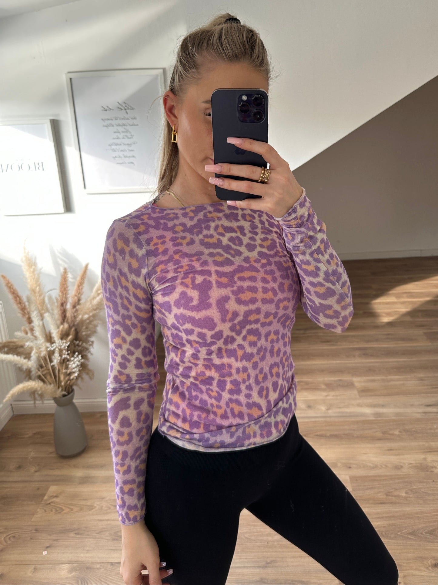 Leoparden Longshirt "Tiffany" Braun