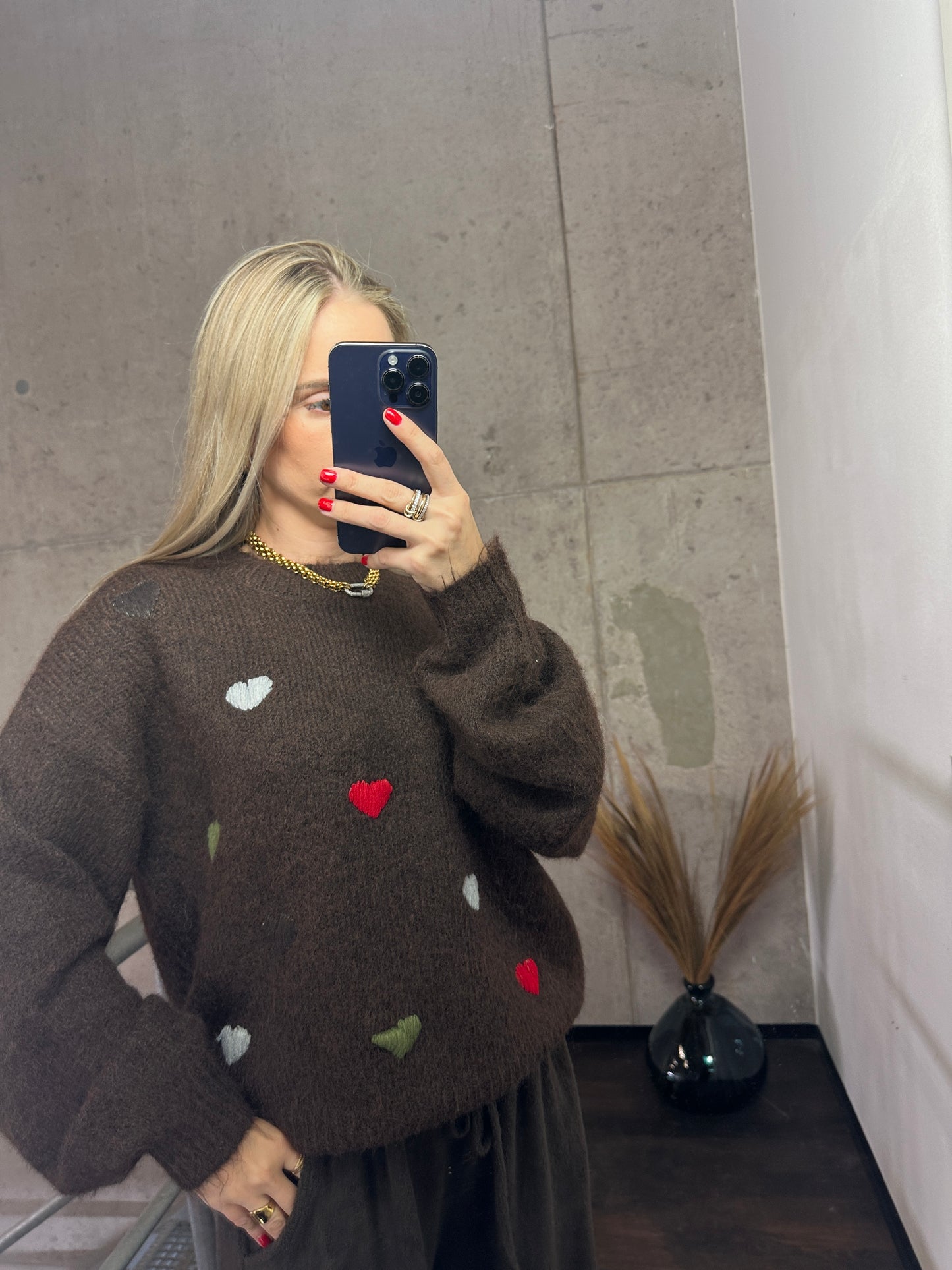 Pullover „Love“ Braun