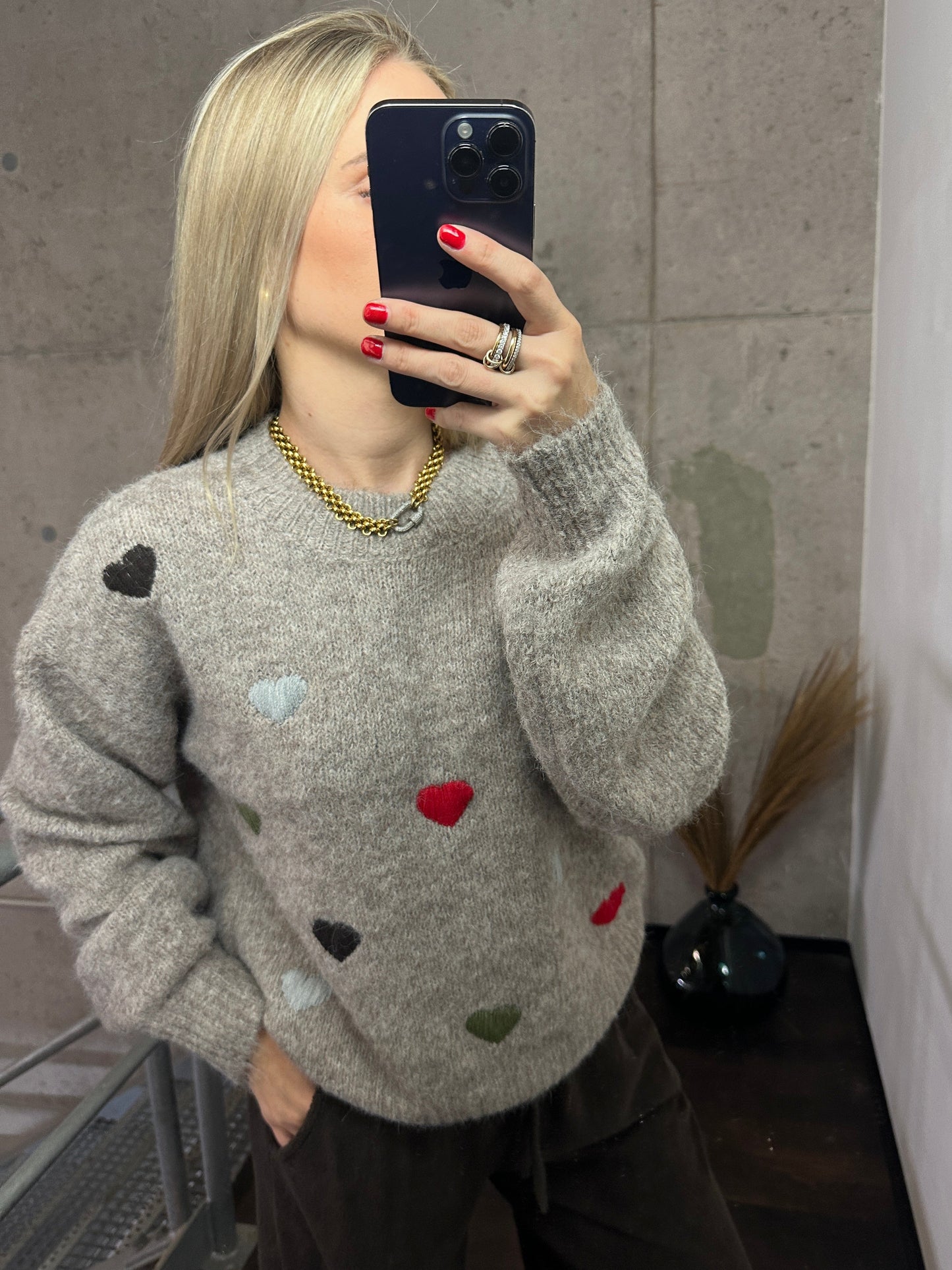 Pullover „Love“ Taupe