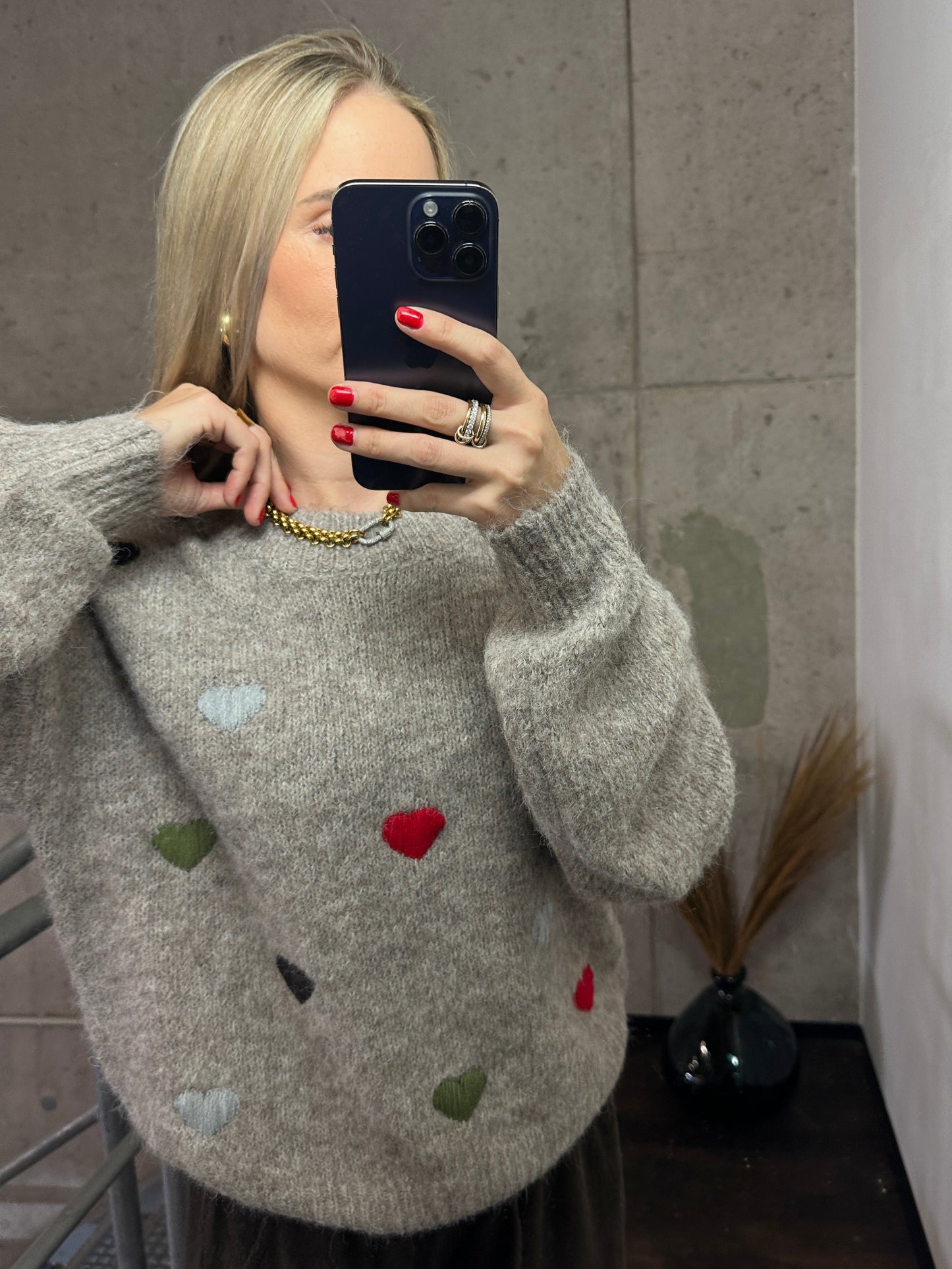Pullover „Love“ Taupe