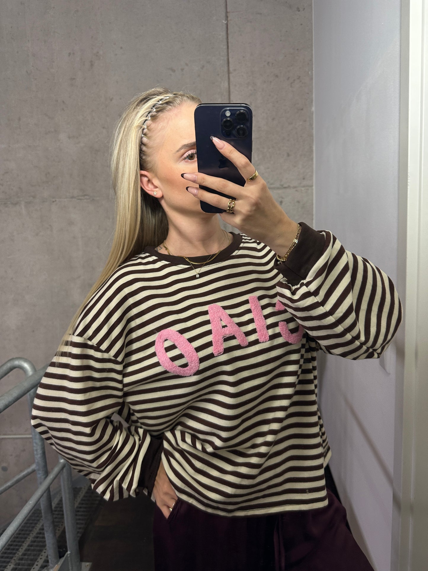 Langarm Ciao Hellbraun Rosa
