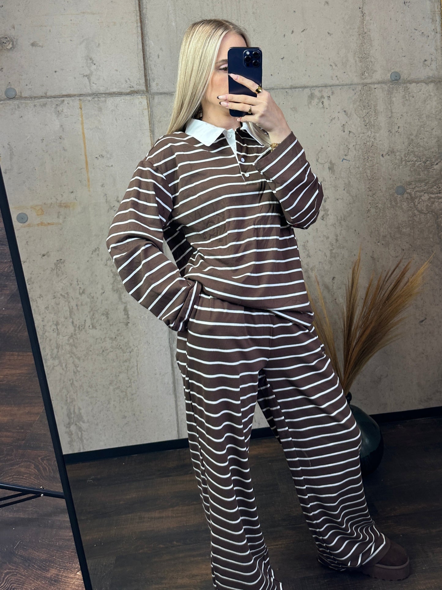 Gestreifte Hose „Julie“ Braun